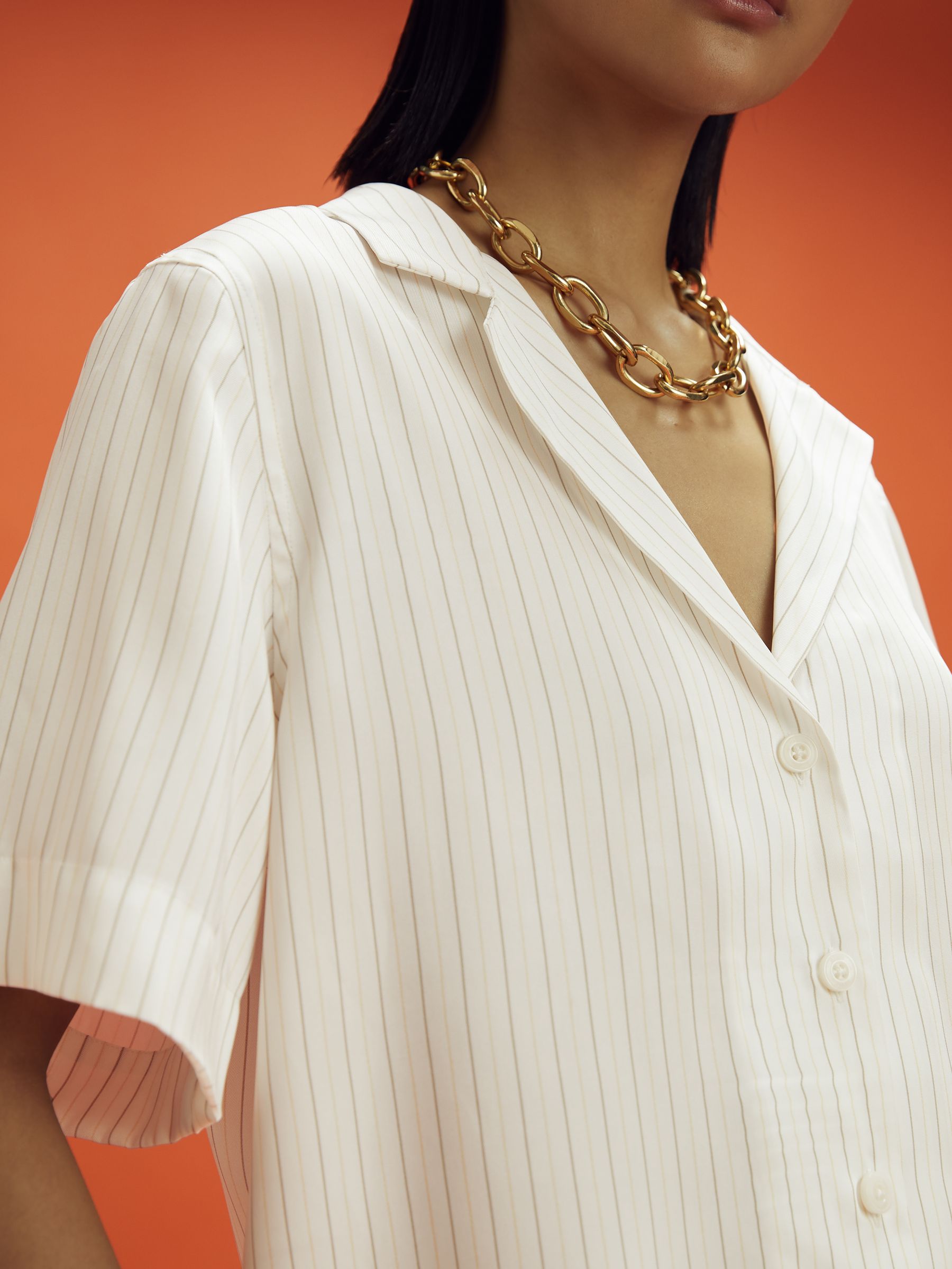 McLaren F1 Monte Carlo Exclusive Cuban Collar Shirt in White Multi