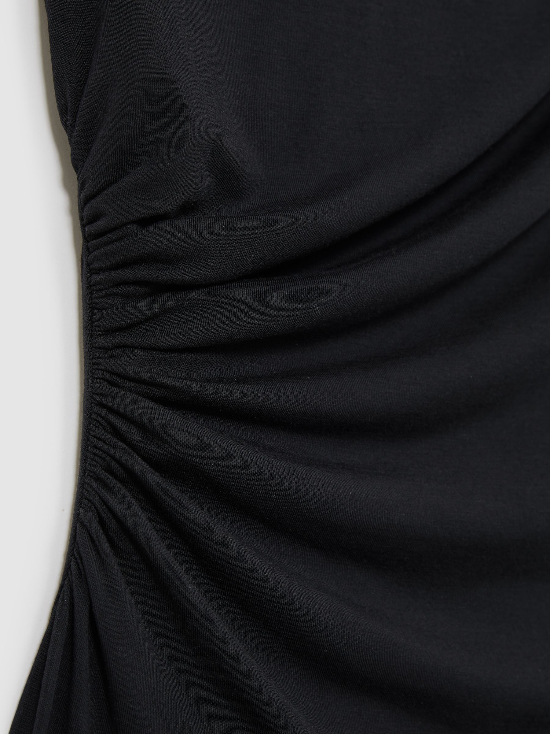 Stretch-Modal Ruched Vest in Black