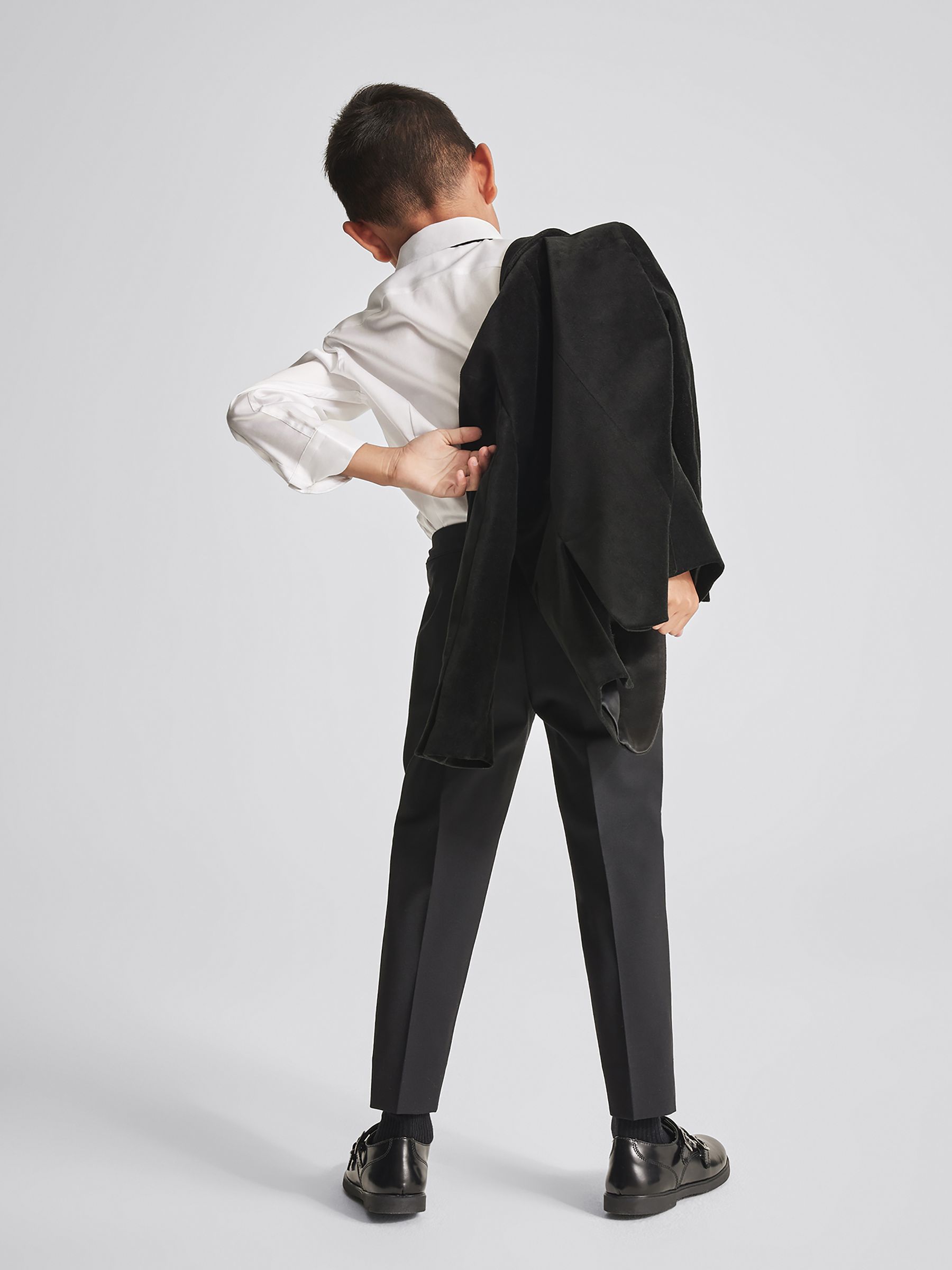 4-9 yrs Single Breasted Velvet Blazer in Black