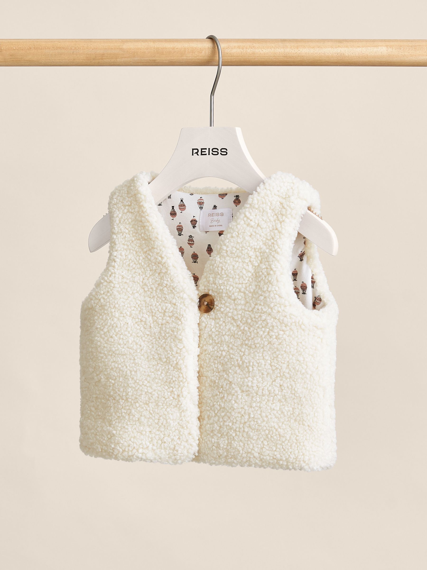Lined Fleece Gilet in Ivory