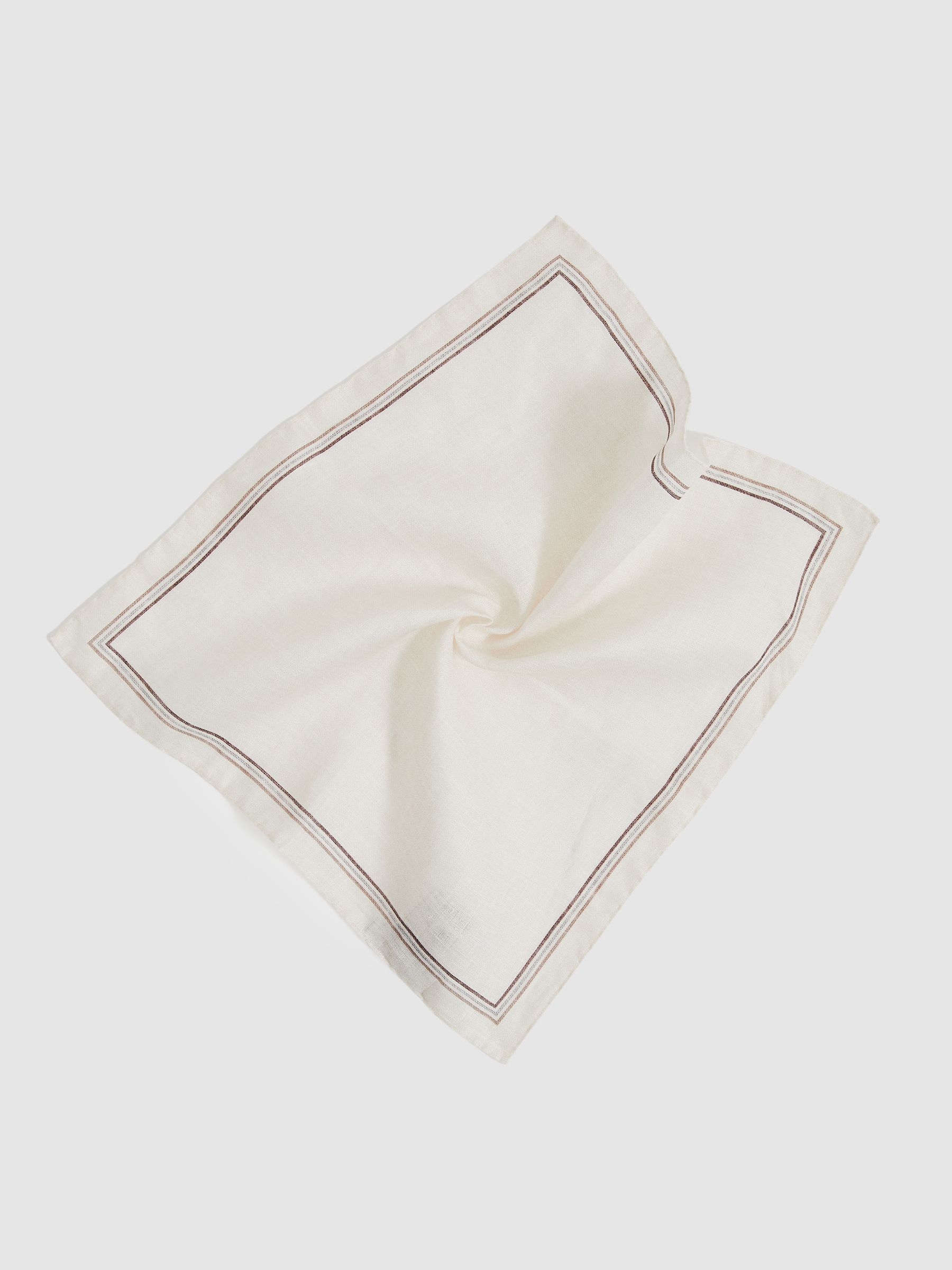 Linen Pocket Square in Ecru