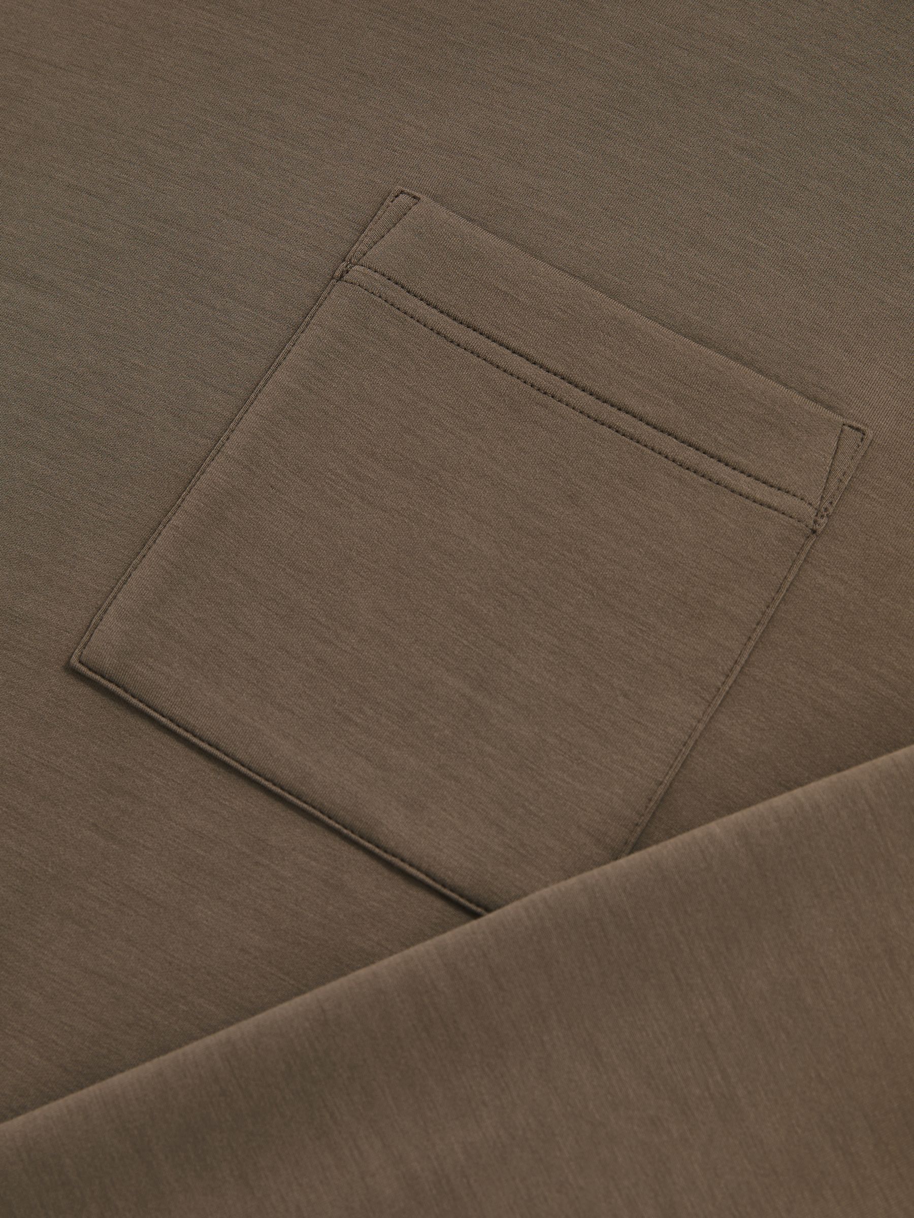 Interlock-Jersey Funnel-Neck Sweatshirt in Khaki Green