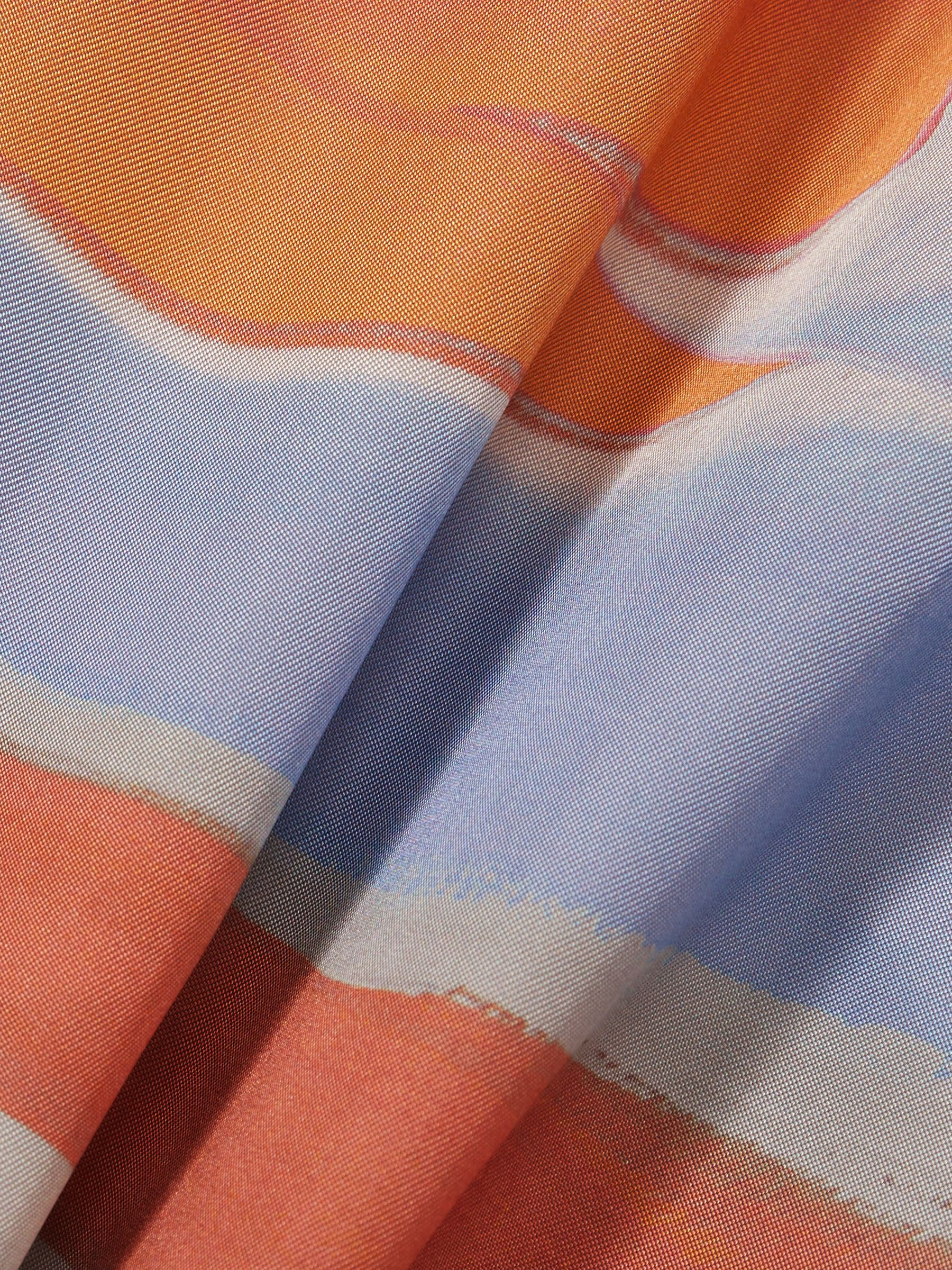 Sunset Print Sleeveless Slip Dress in Coral