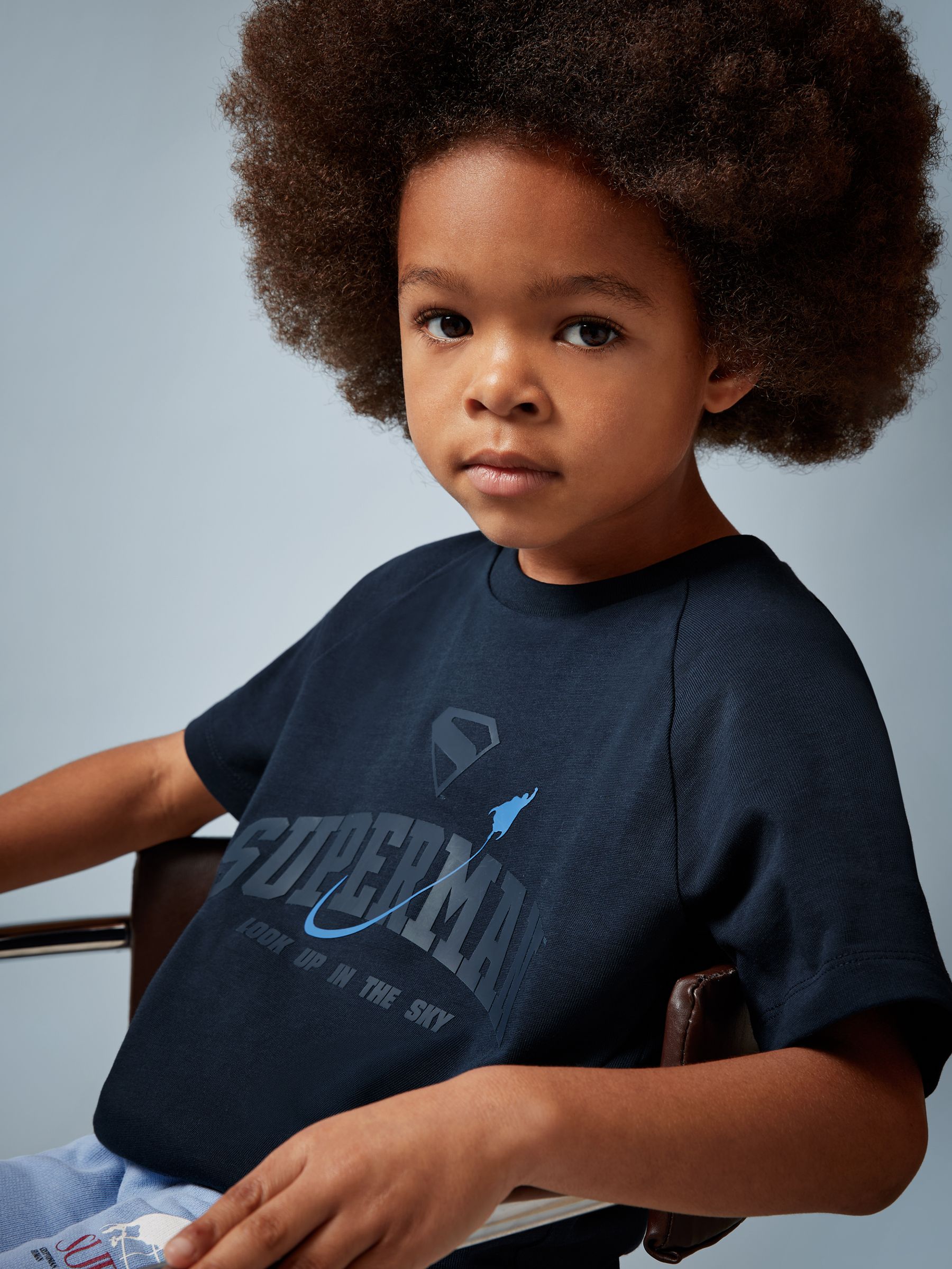 3-9 yrs Superman | Reiss Raglan Logo T-Shirt in Navy Blue