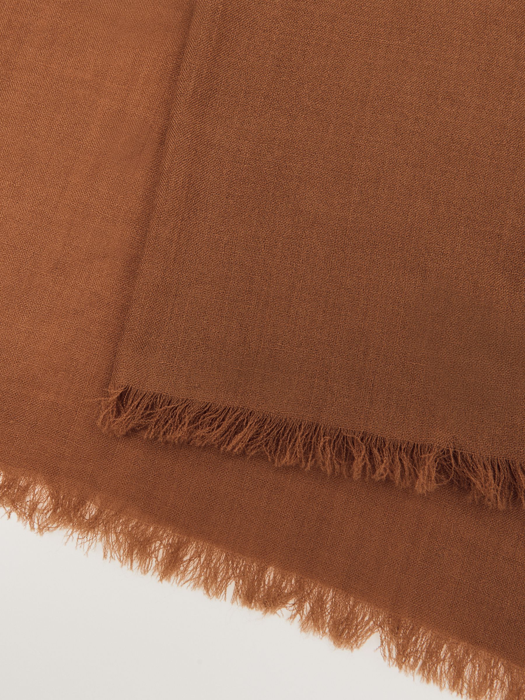 Wool-Cashmere Lightweight Scarf in Camel