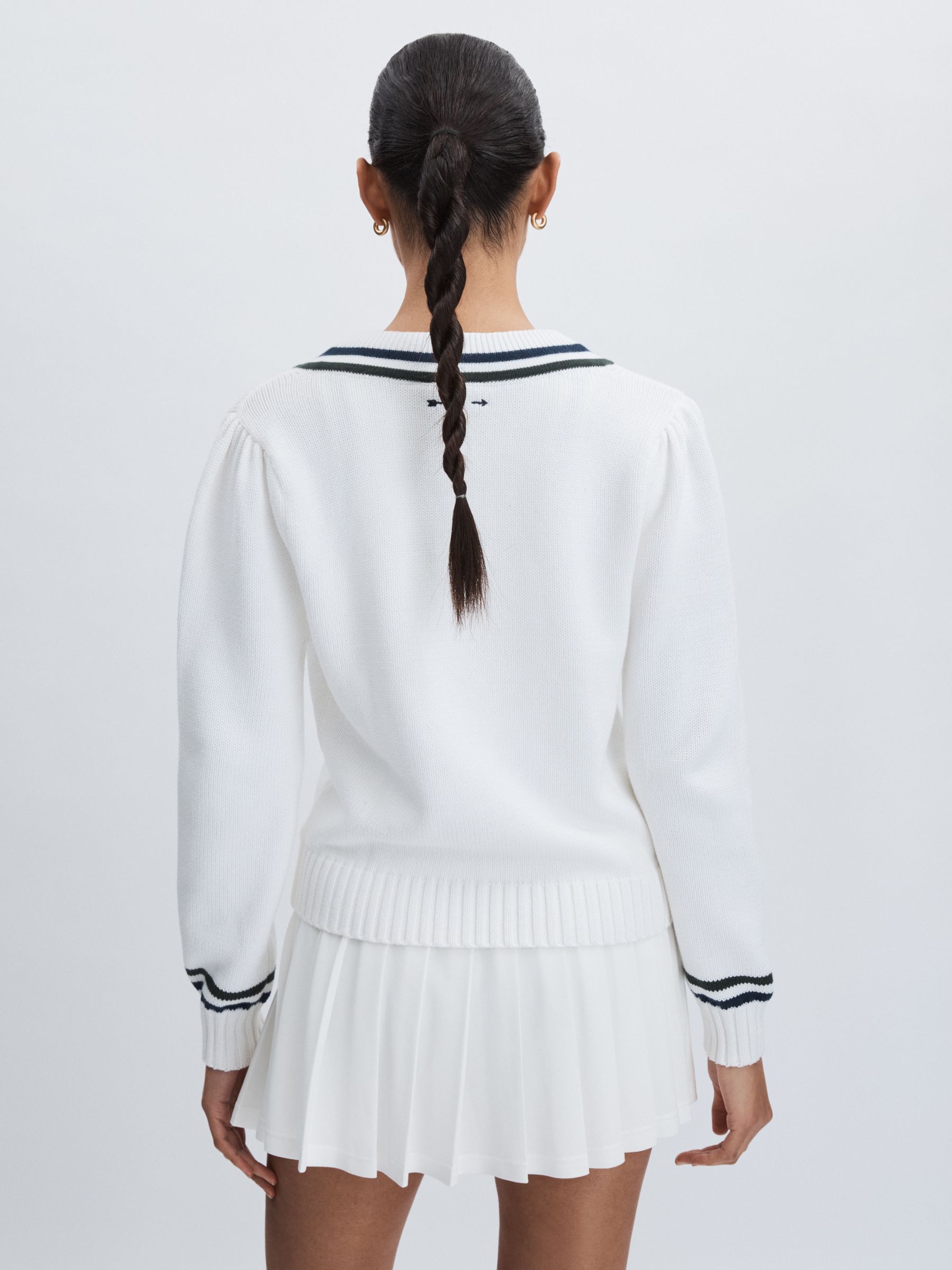 The Upside Cotton Deep-V Jumper in White
