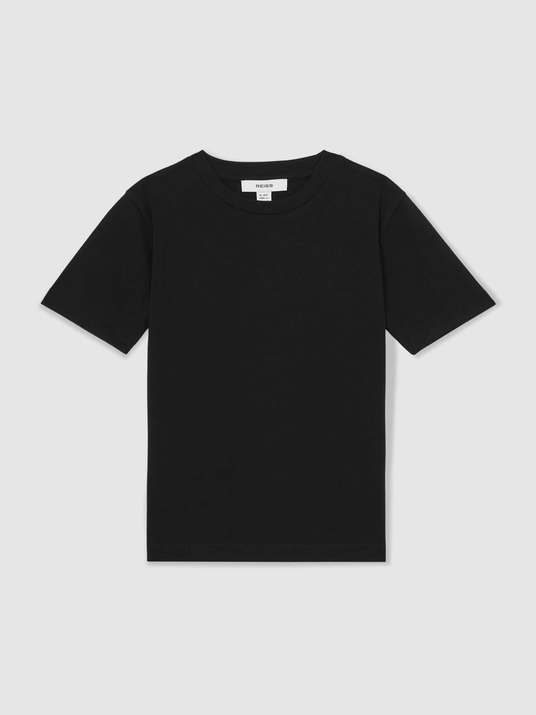 13-14 yrs Cotton Crew-Neck T-Shirt in Black