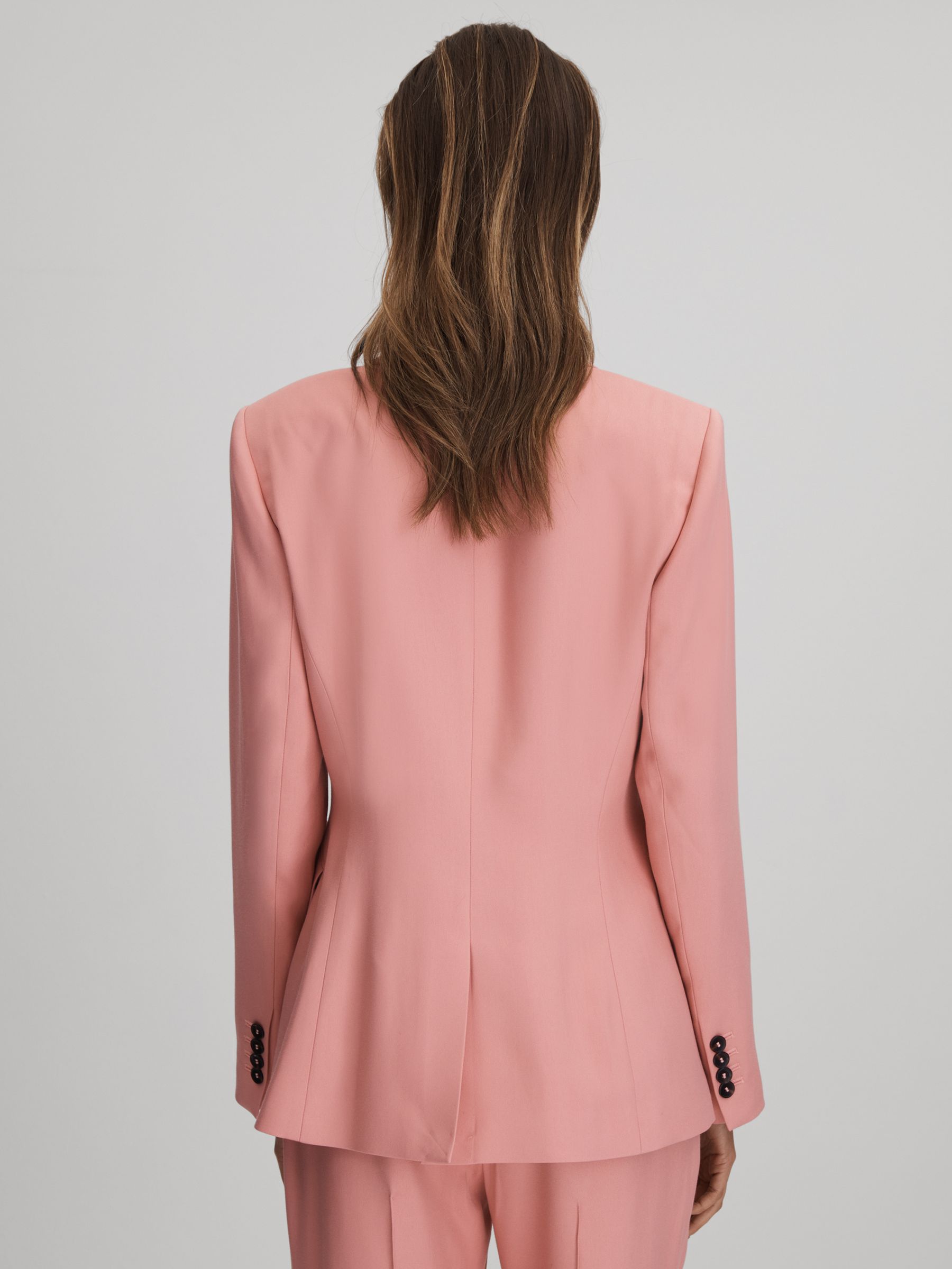 Tailored Single Breasted Suit Blazer in Pink
