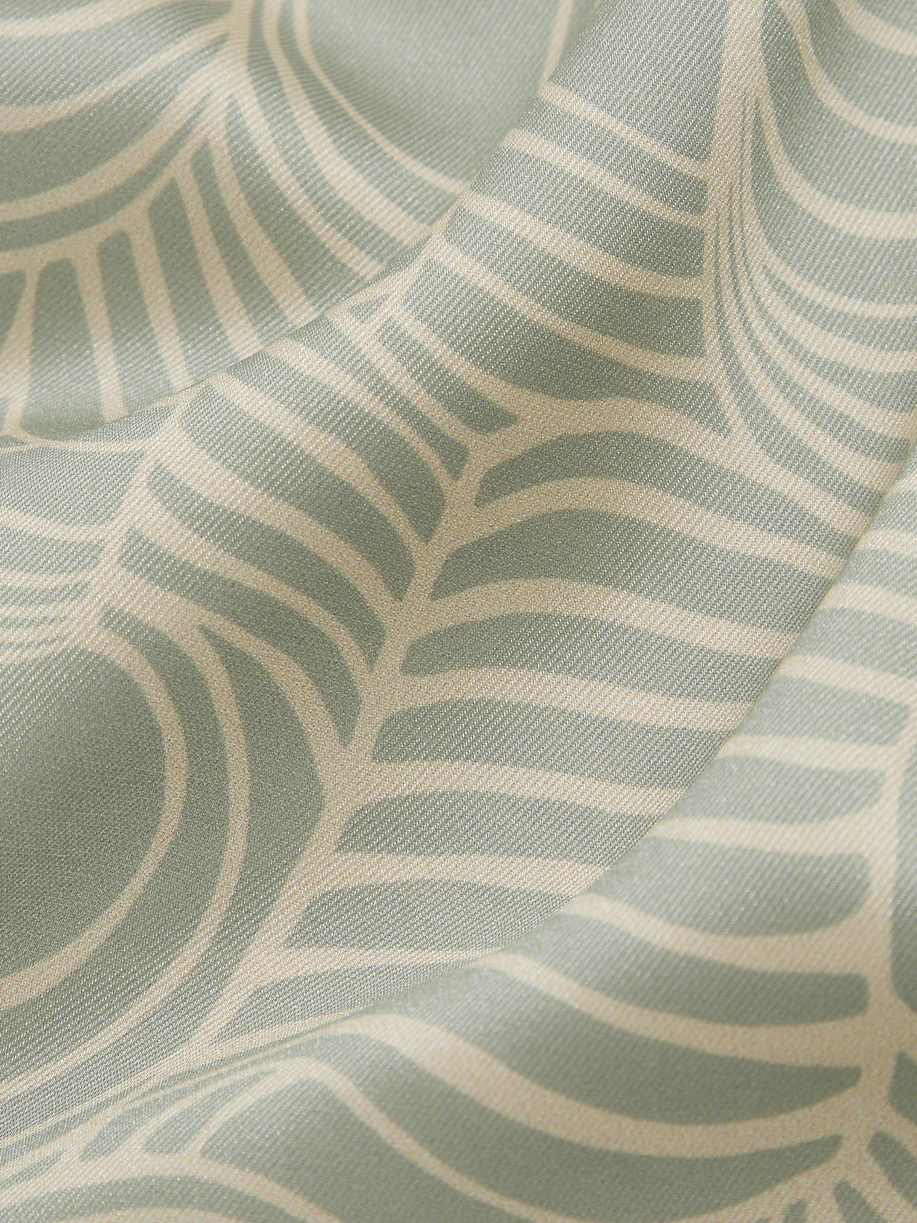 Wave Print Cuban Collar Shirt in Sage Green