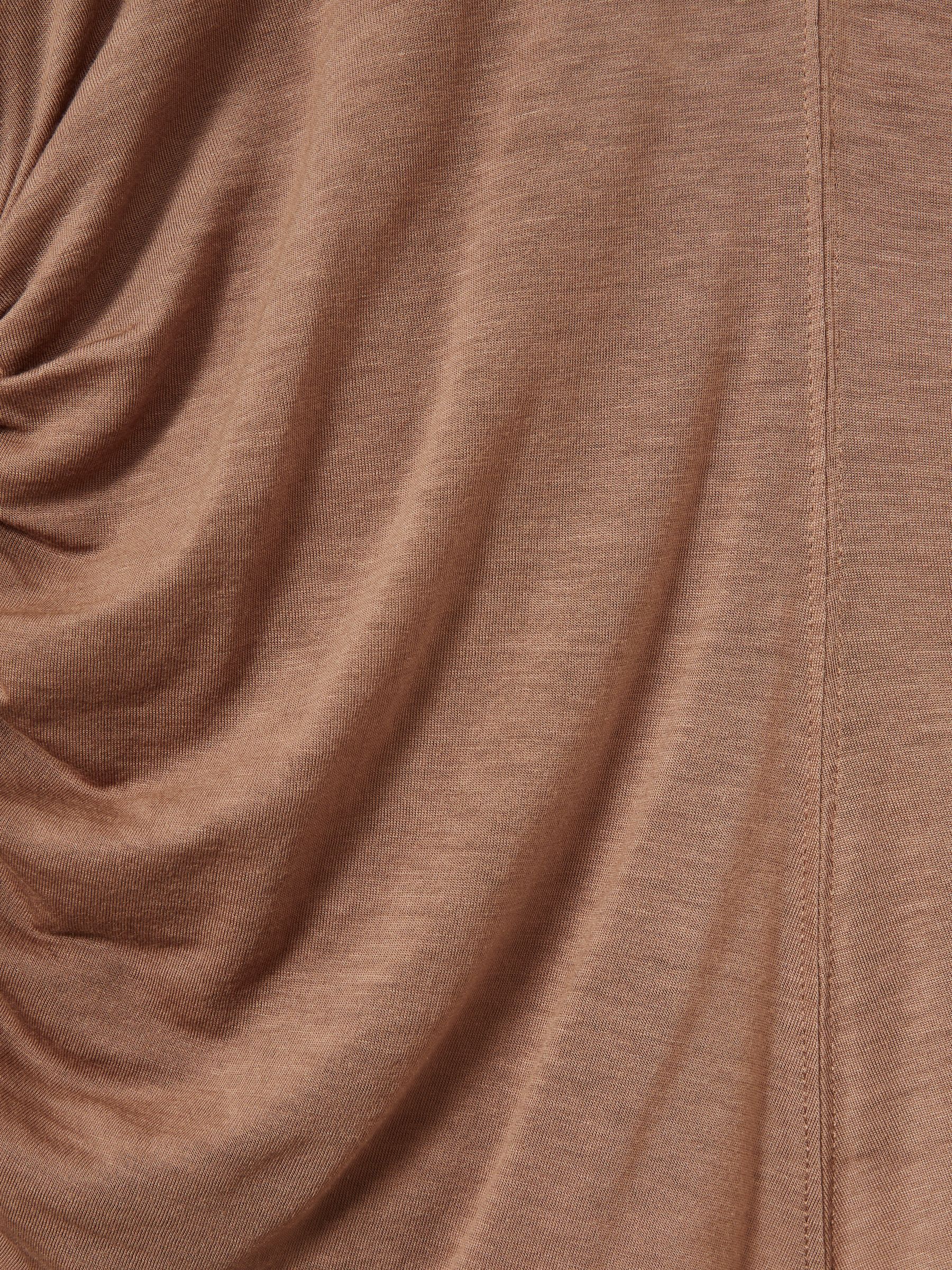 Ruched Side Crew-Neck Top in Mink