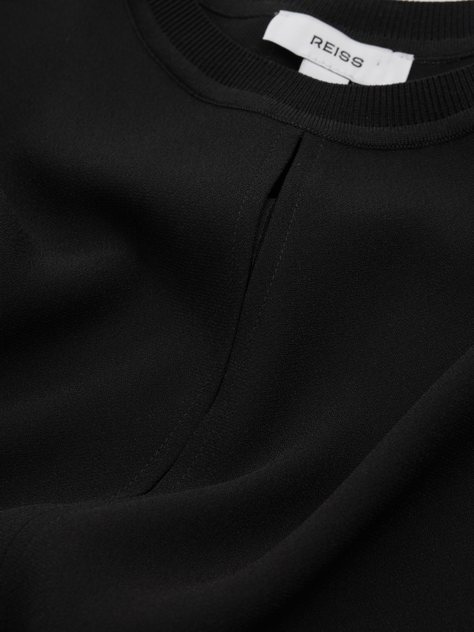 Draped Sleeve Top in Black