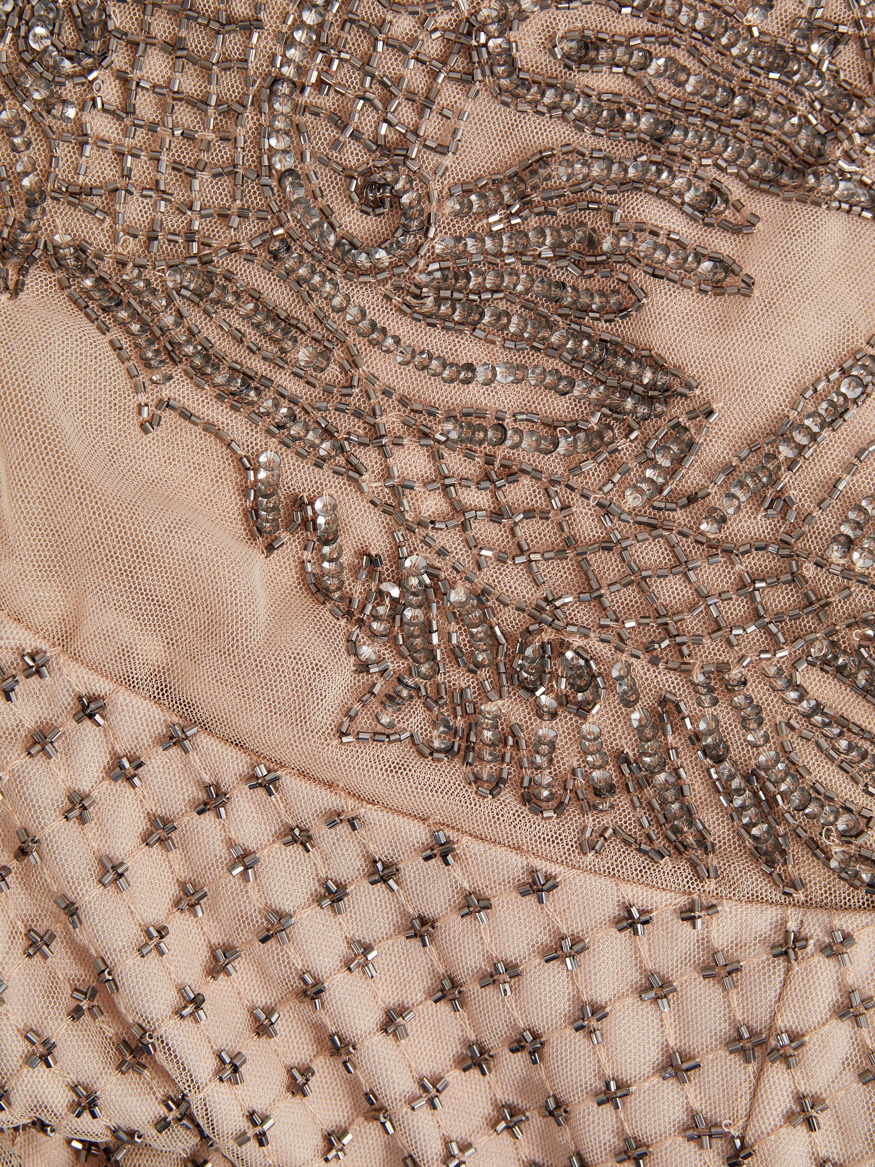 Raishma Embellished Maxi Dress in Nude