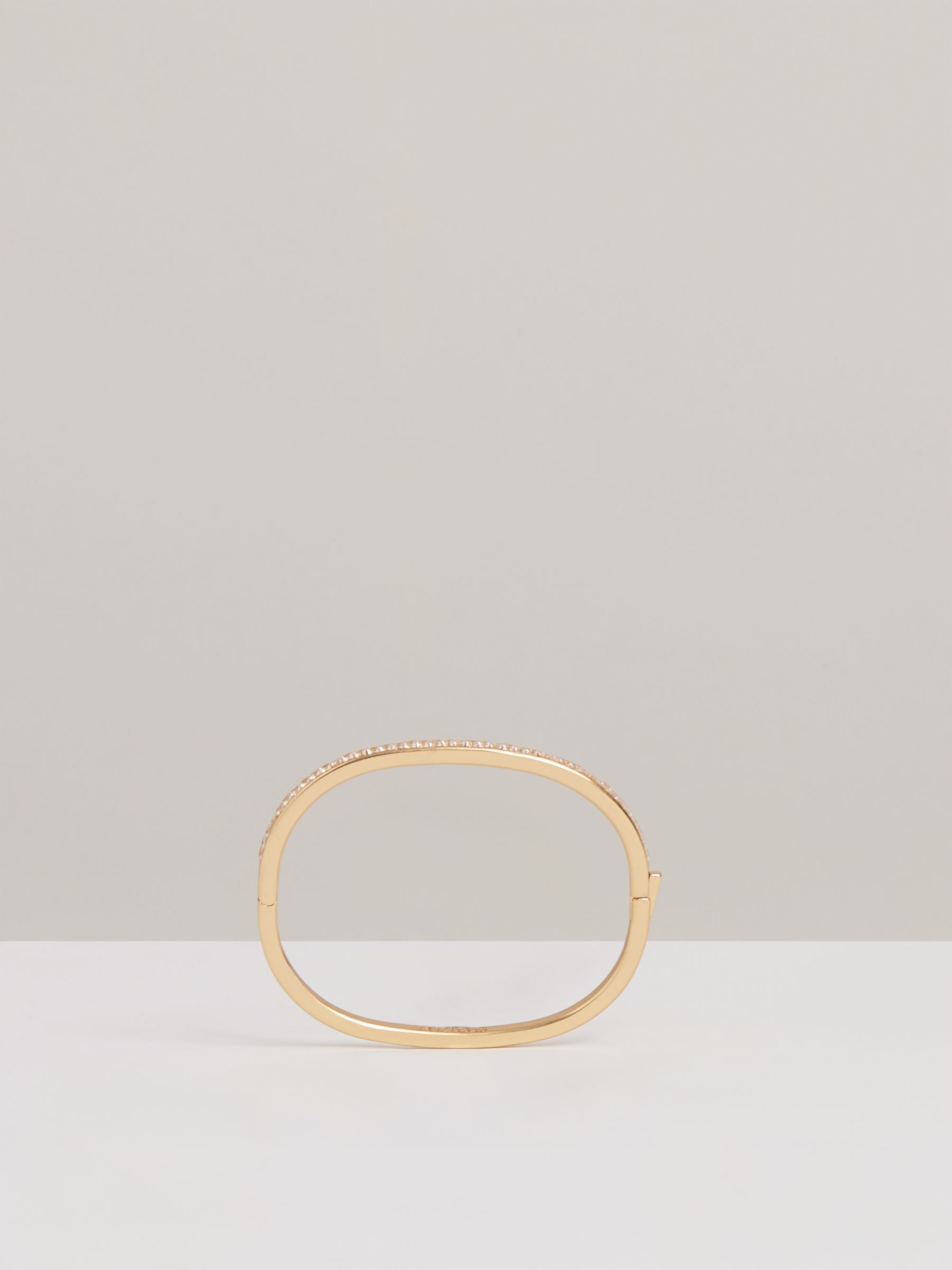 Hinged Crystal Cuff in Gold