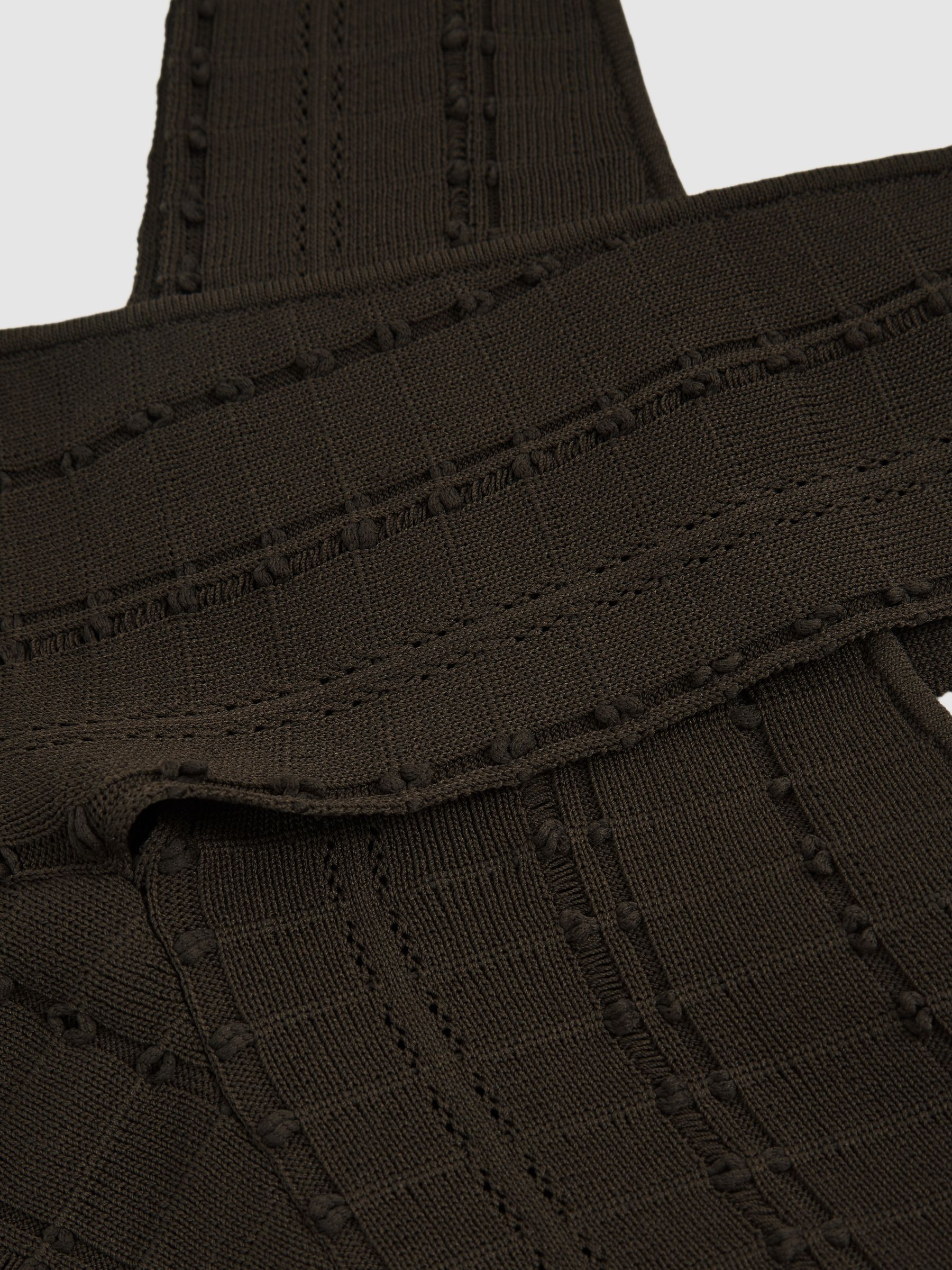 Cross Neck Textured Top in Chocolate