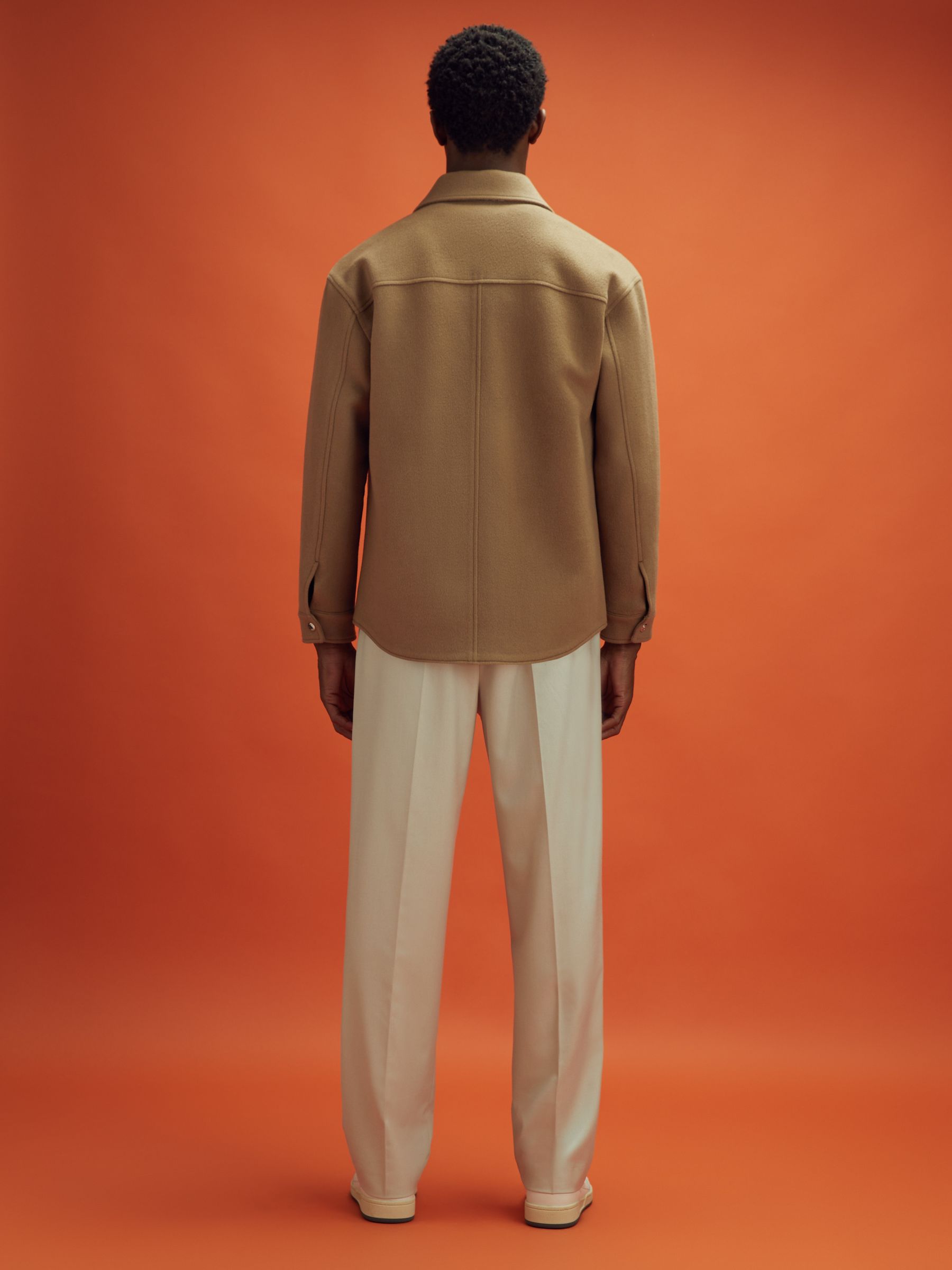 McLaren F1 Wool Blend Twin Pocket Overshirt in Camel