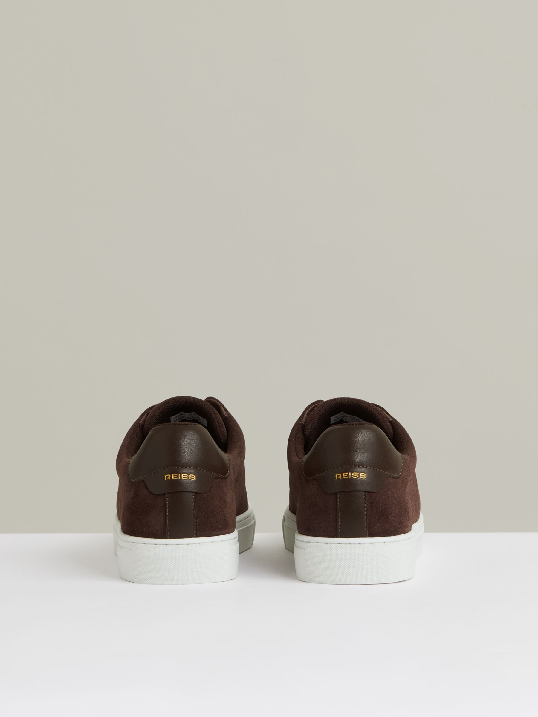 Suede Slip-On Elasticated Trainers in Chocolate Brown