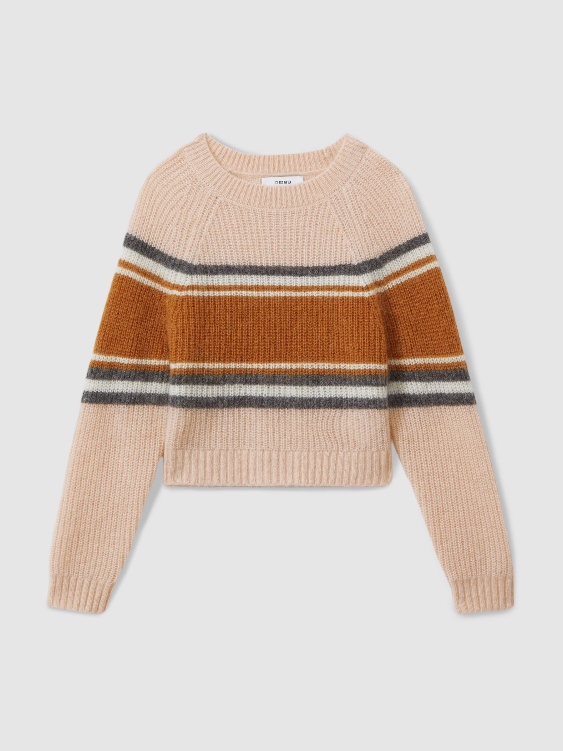 Colourblock Striped Jumper in Pink