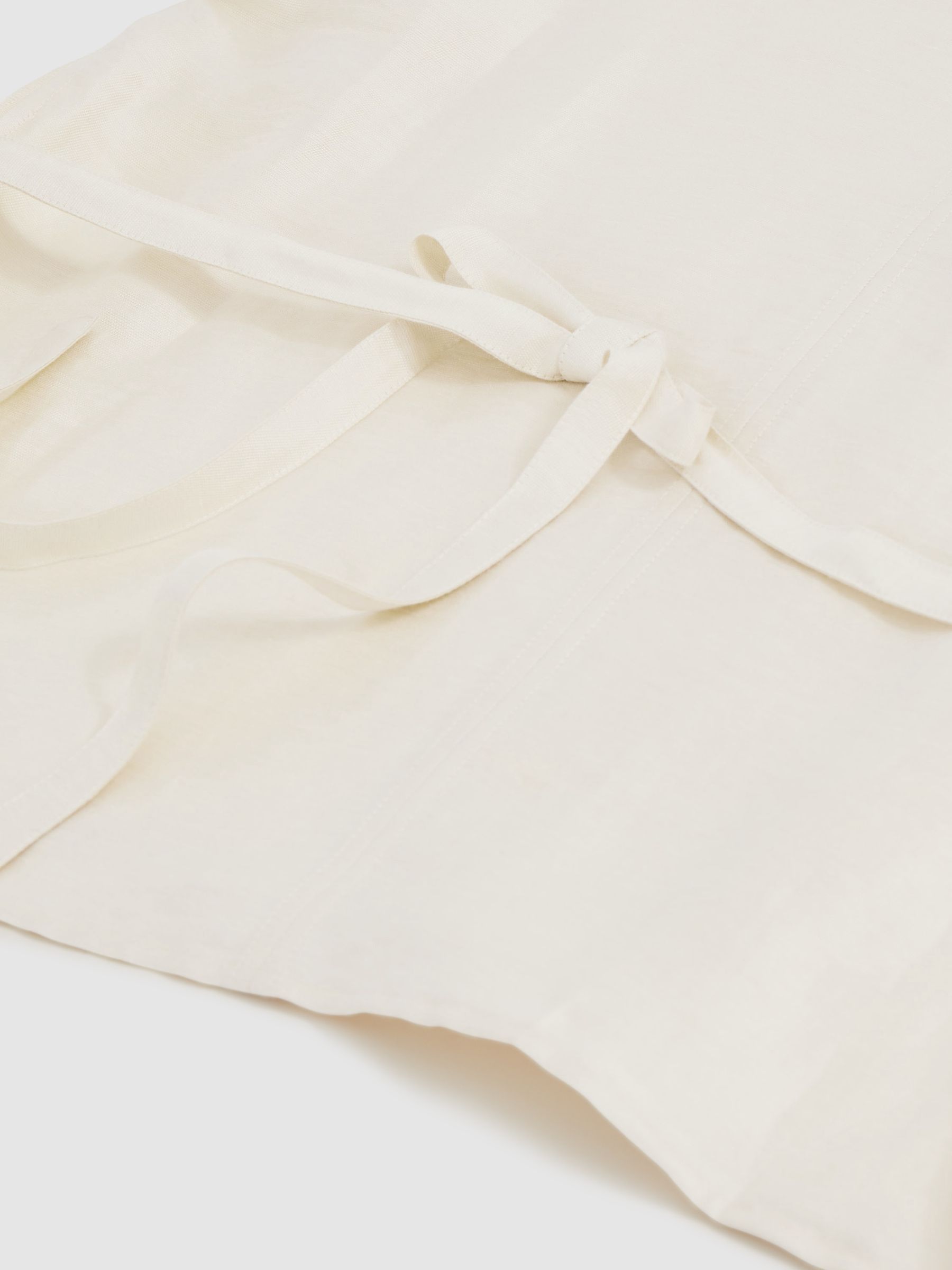 Linen-Blend Cap-Sleeve T-Shirt in Cream