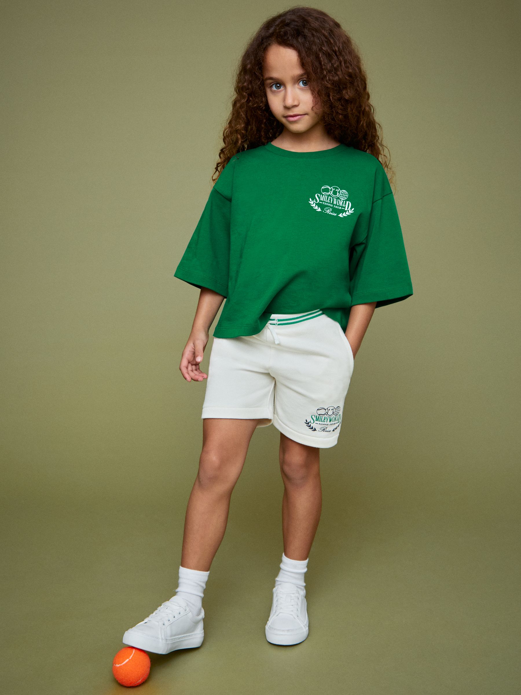 9-13 yrs SmileyWorld | Reiss Drawstring Shorts Unisex Fit in White