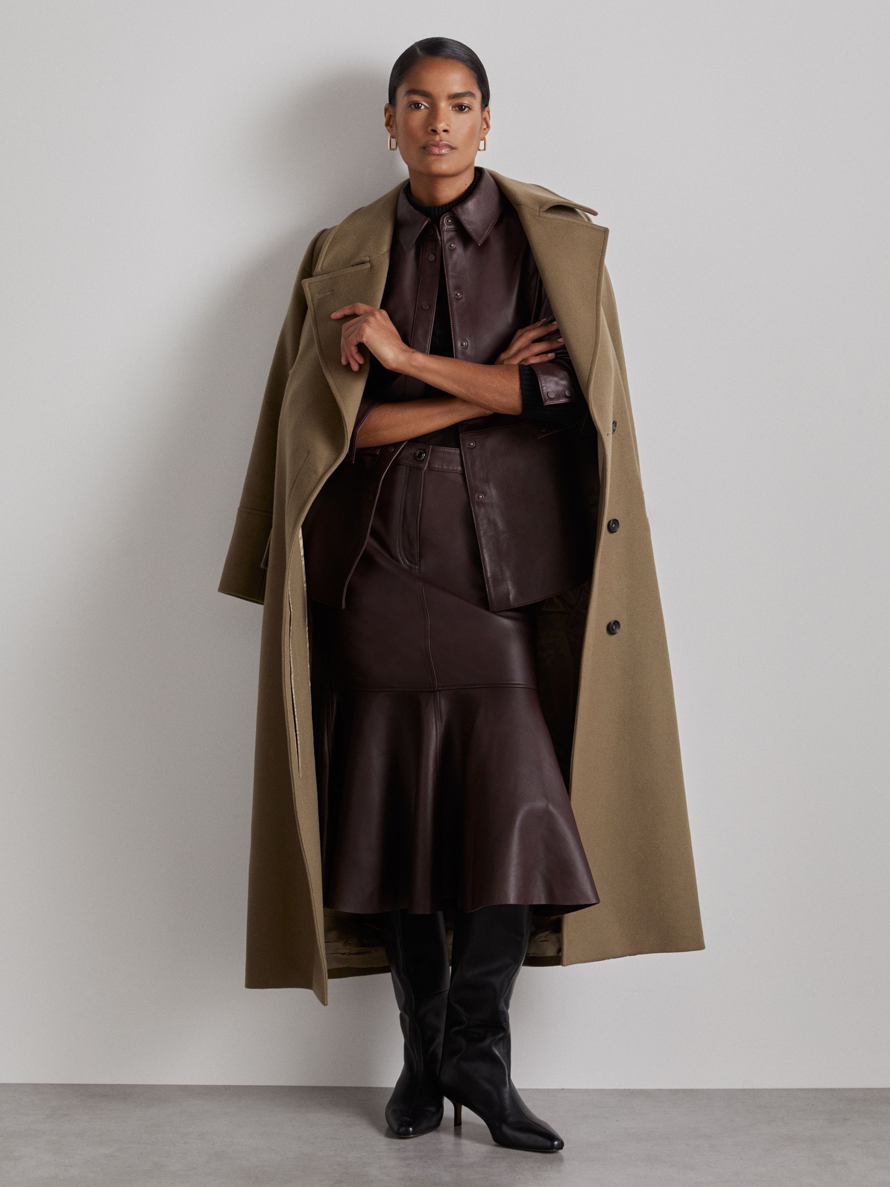 Atelier Leather Shirt in Oxblood