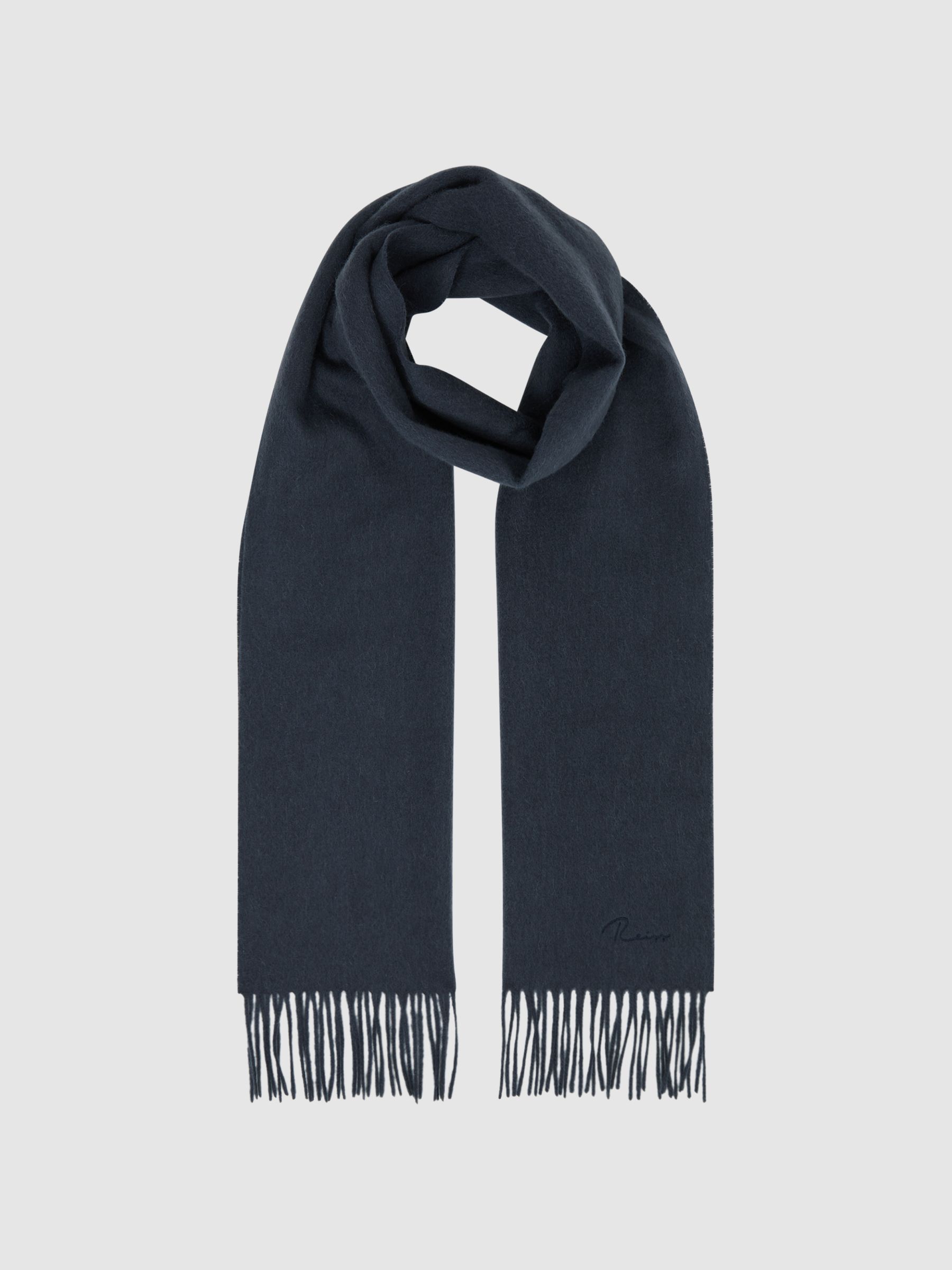Wool and Cashmere Scarf in Airforce Blue