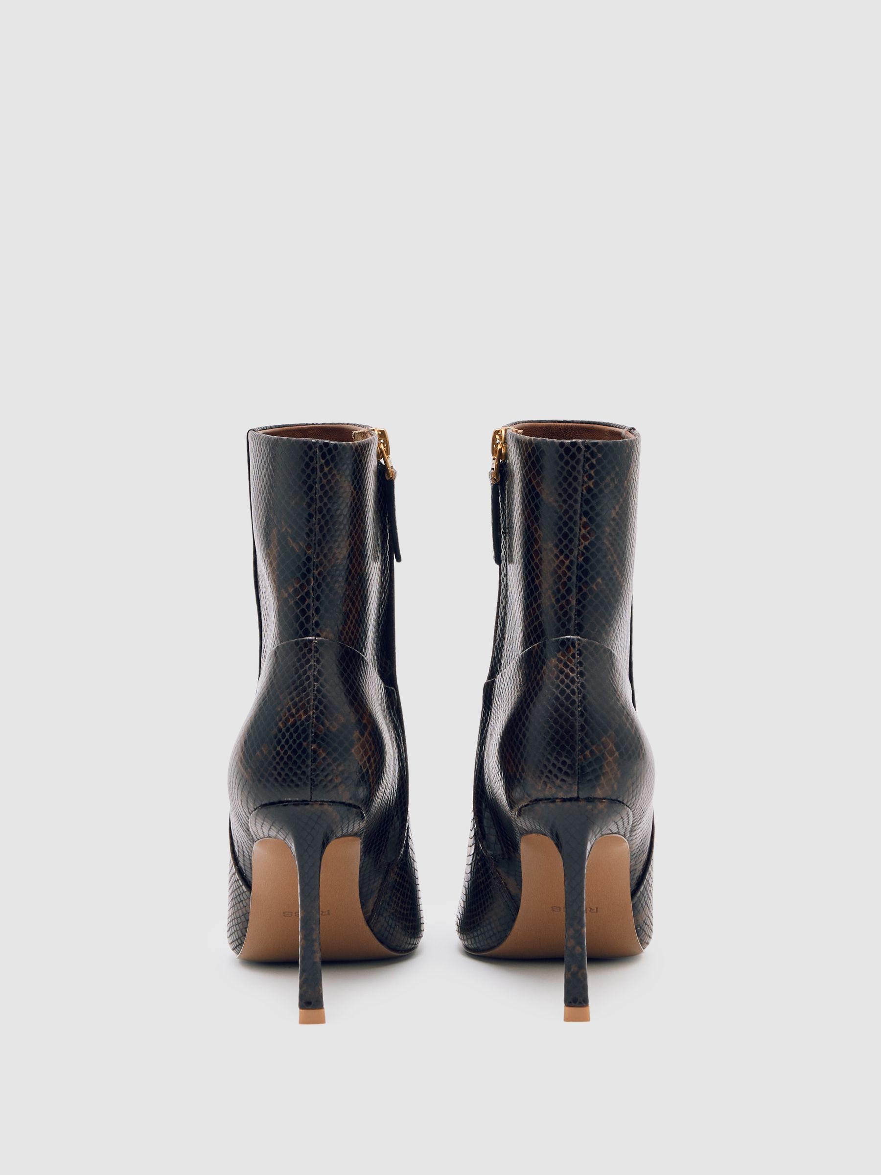 Knee High Leather Boots in Snake