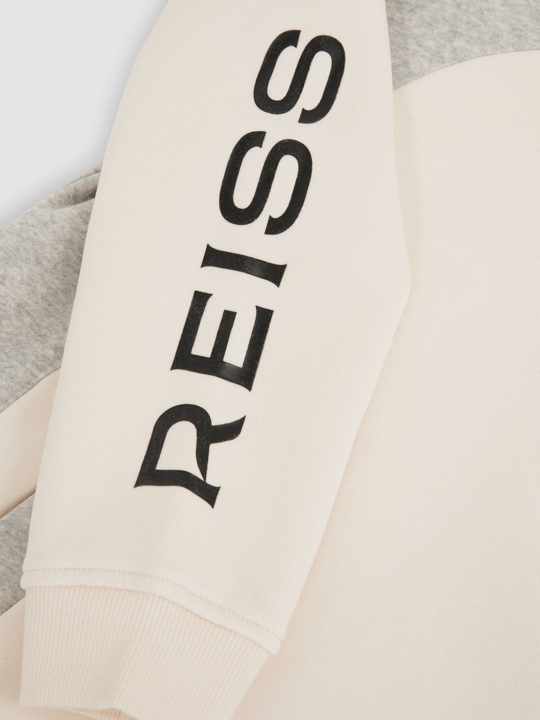 4-9 yrs Colour-Block Hooded Jersey Dress in Ecru