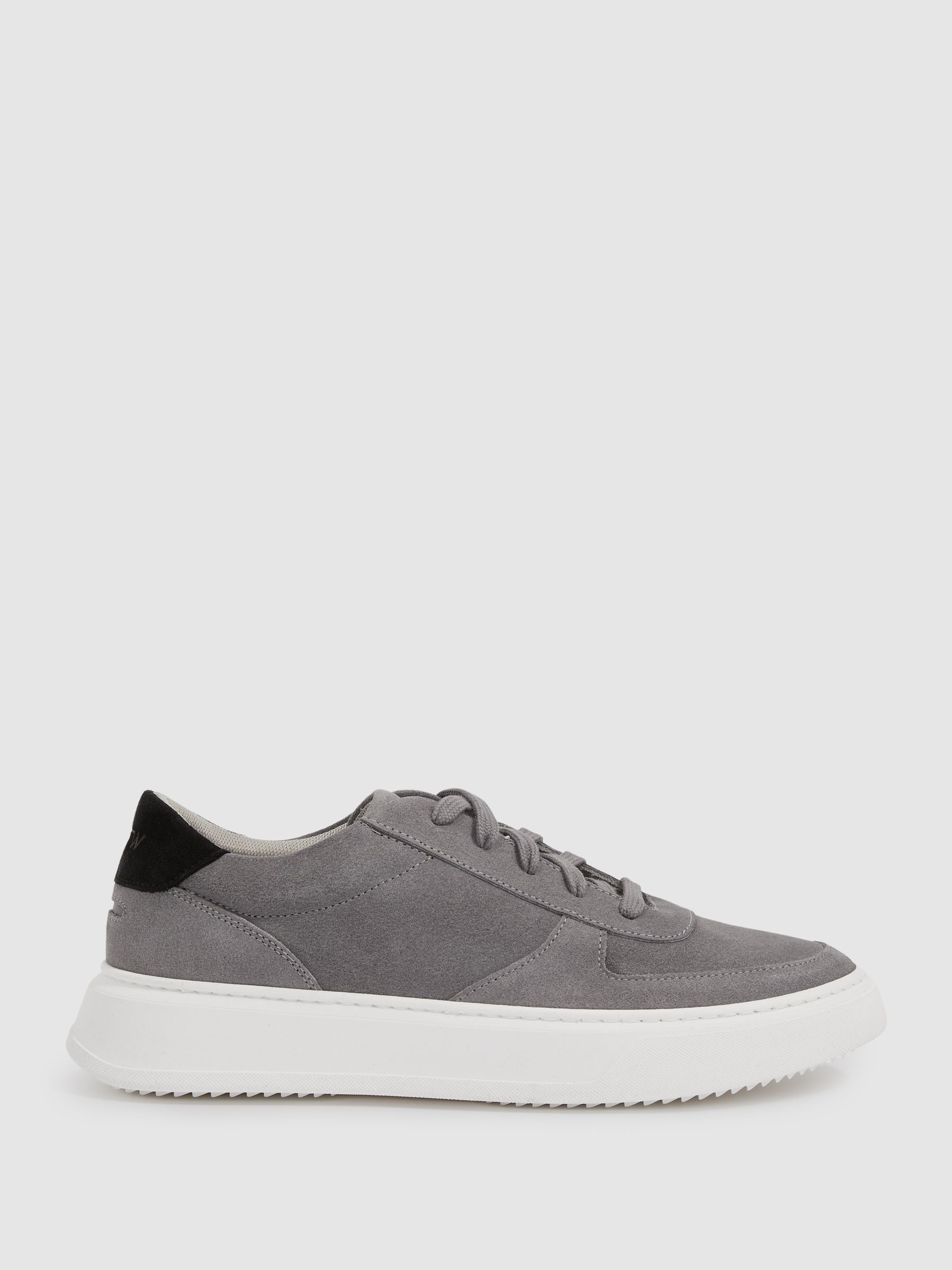 Unseen Footwear Suede Marais Trainers in Grey/Black