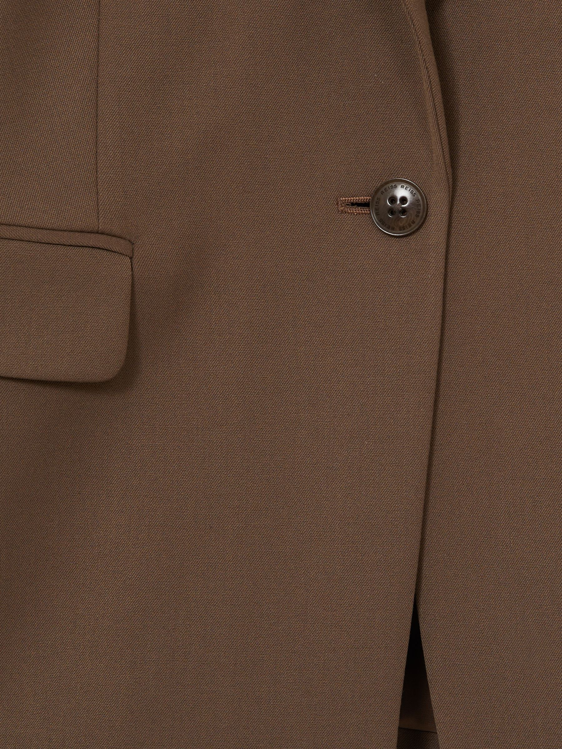 Petite Tailored Single Breasted Suit Blazer in Mink Neutral