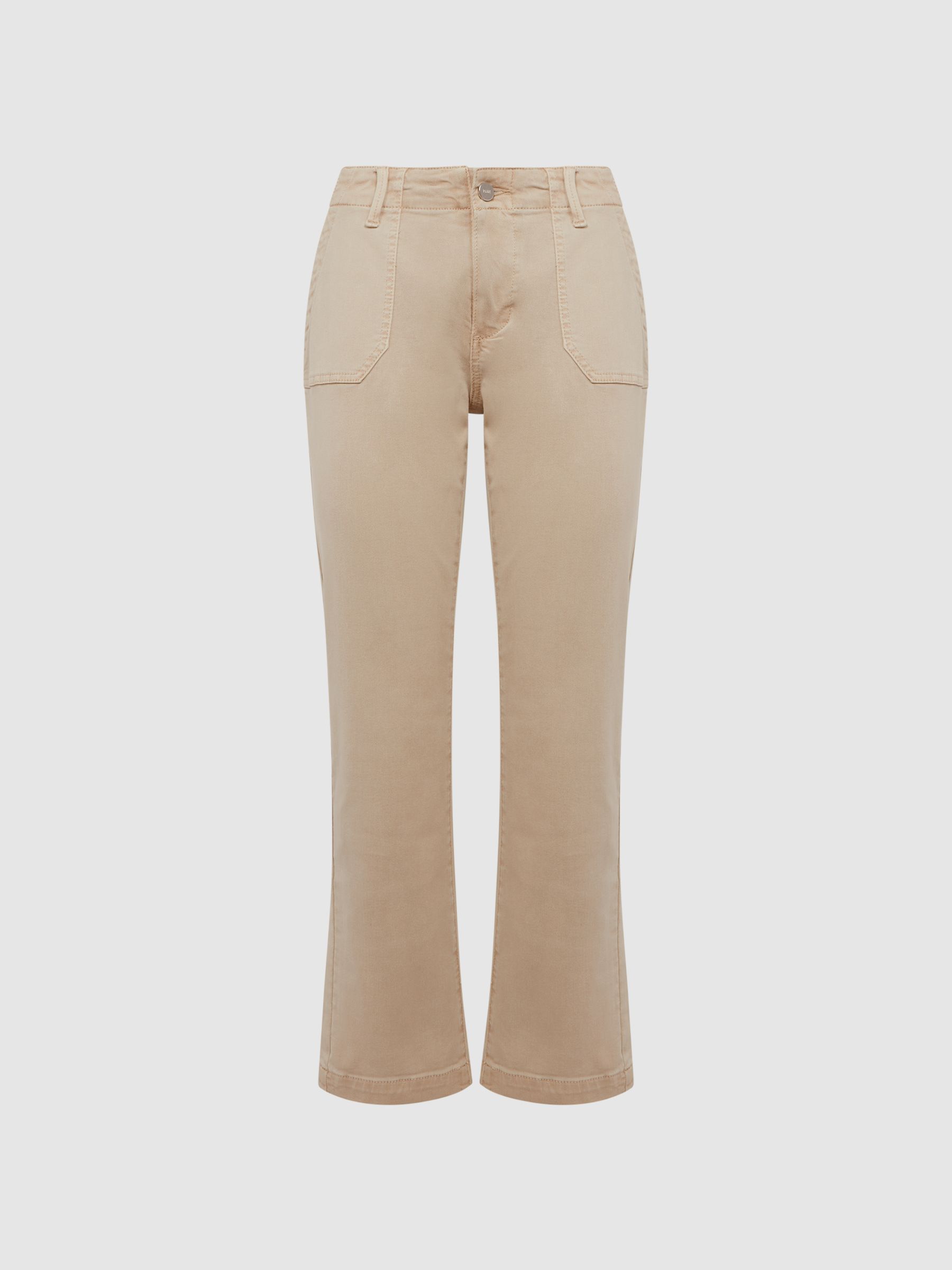 Paige High Rise Straight Leg Jeans in Vintage Warm Sand