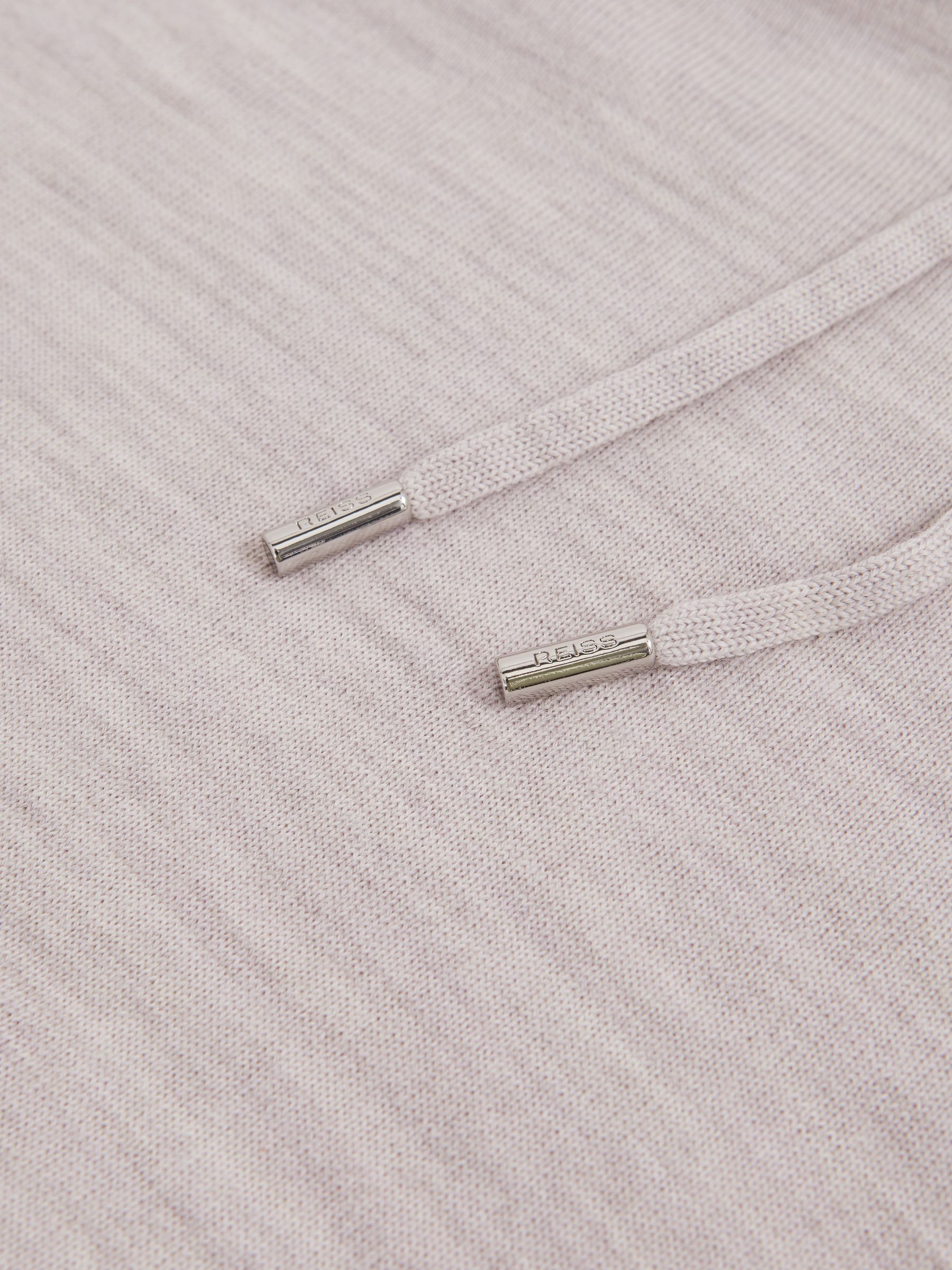 Merino Wool Drawstring Hoodie in Wicker Brown Melange