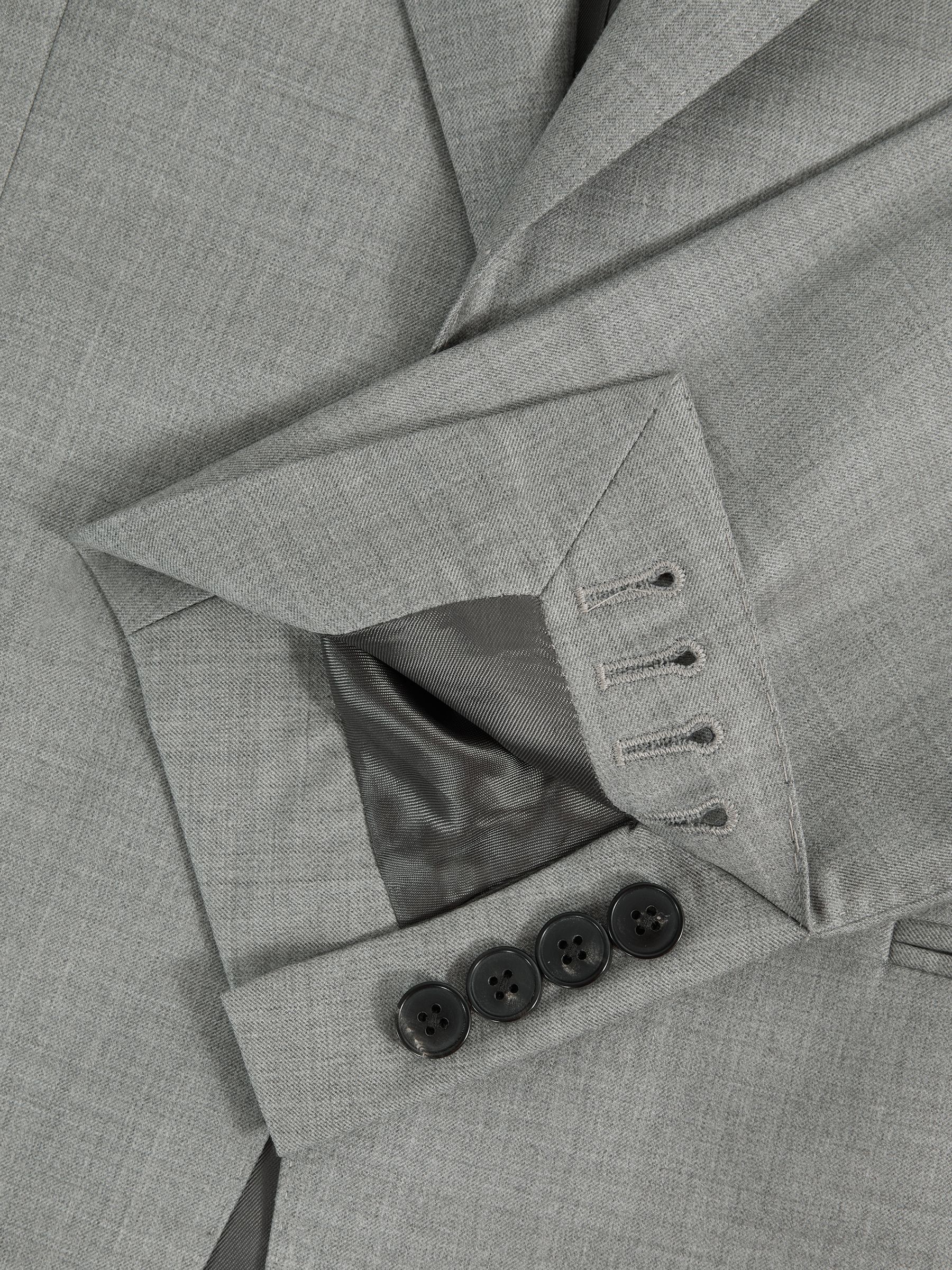 Atelier Wool Cashmere Slim Fit Single Breasted Blazer in Grey Melange