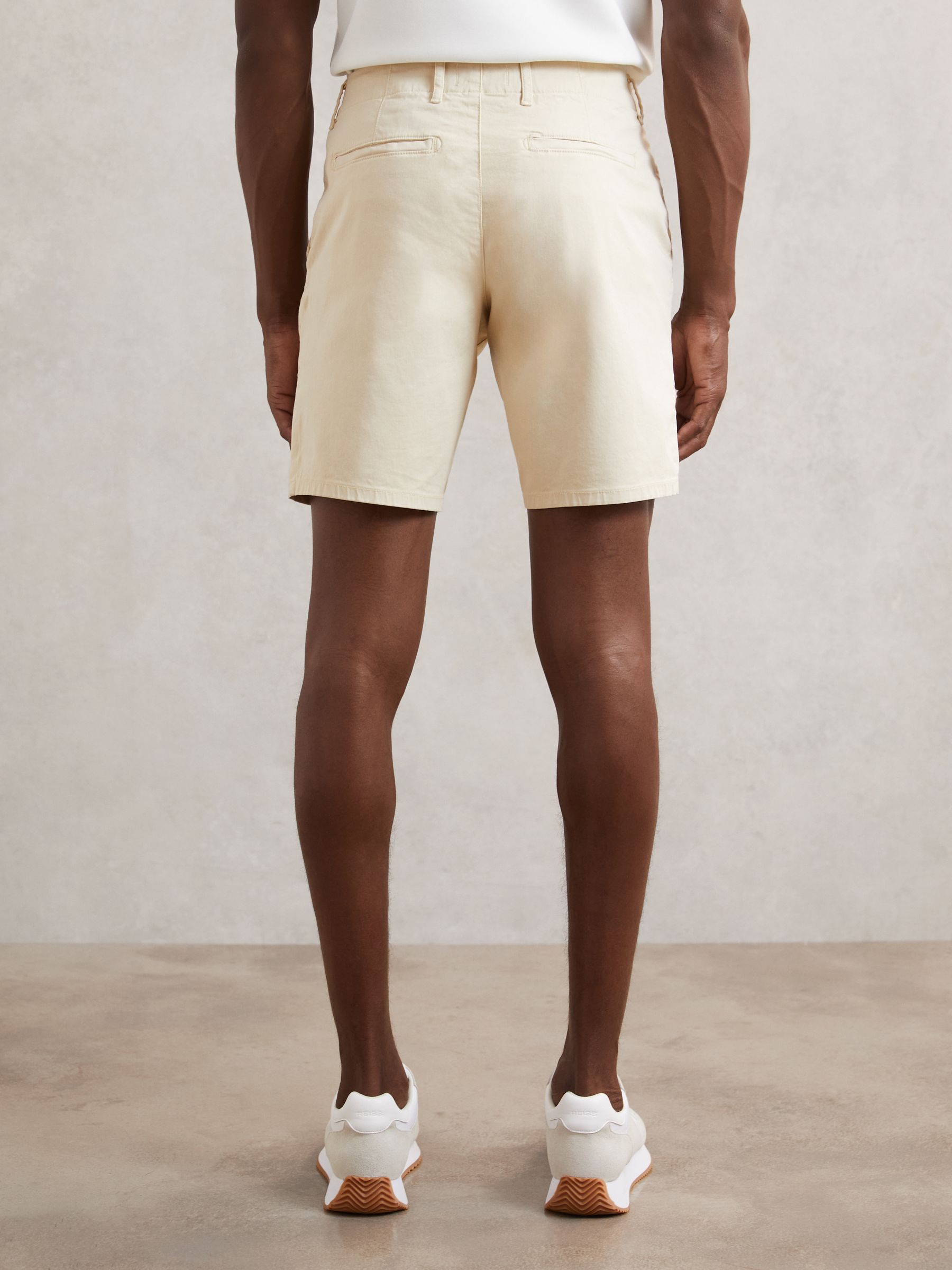 Paige Cotton Chino Shorts with Stretch in Cream