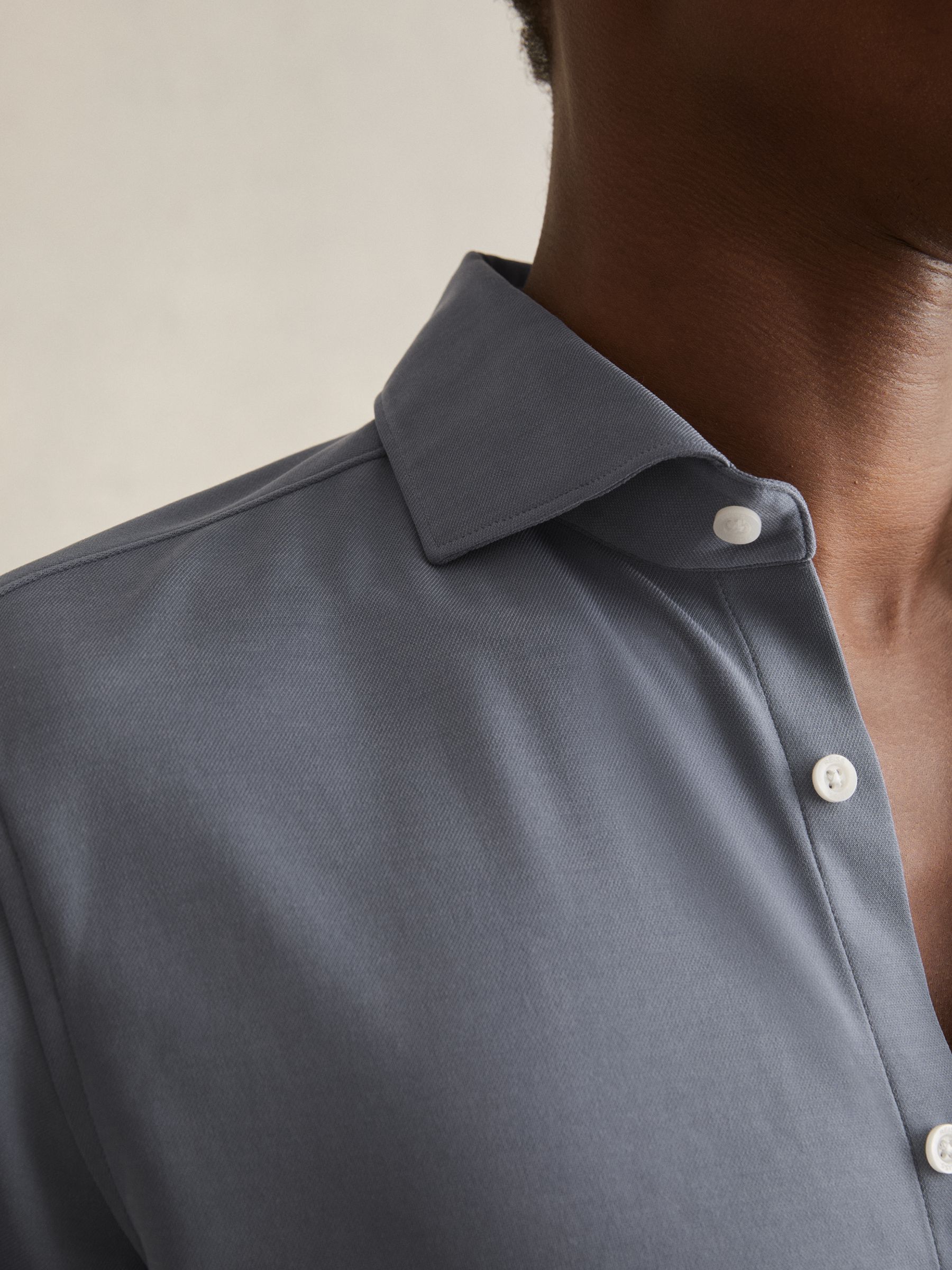 Modal-Blend Shirt in Airforce Blue