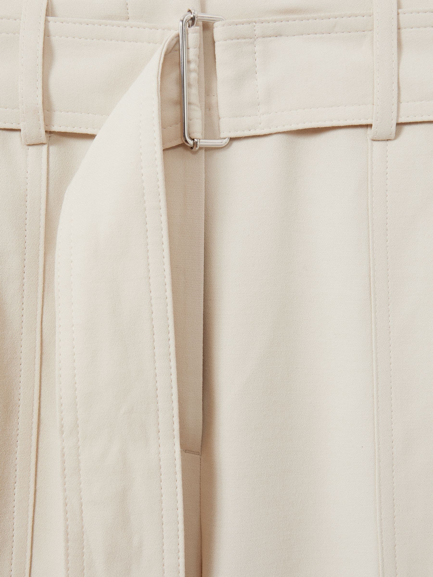 Atelier Wide-Leg Crepe Trousers with Wool in Ivory
