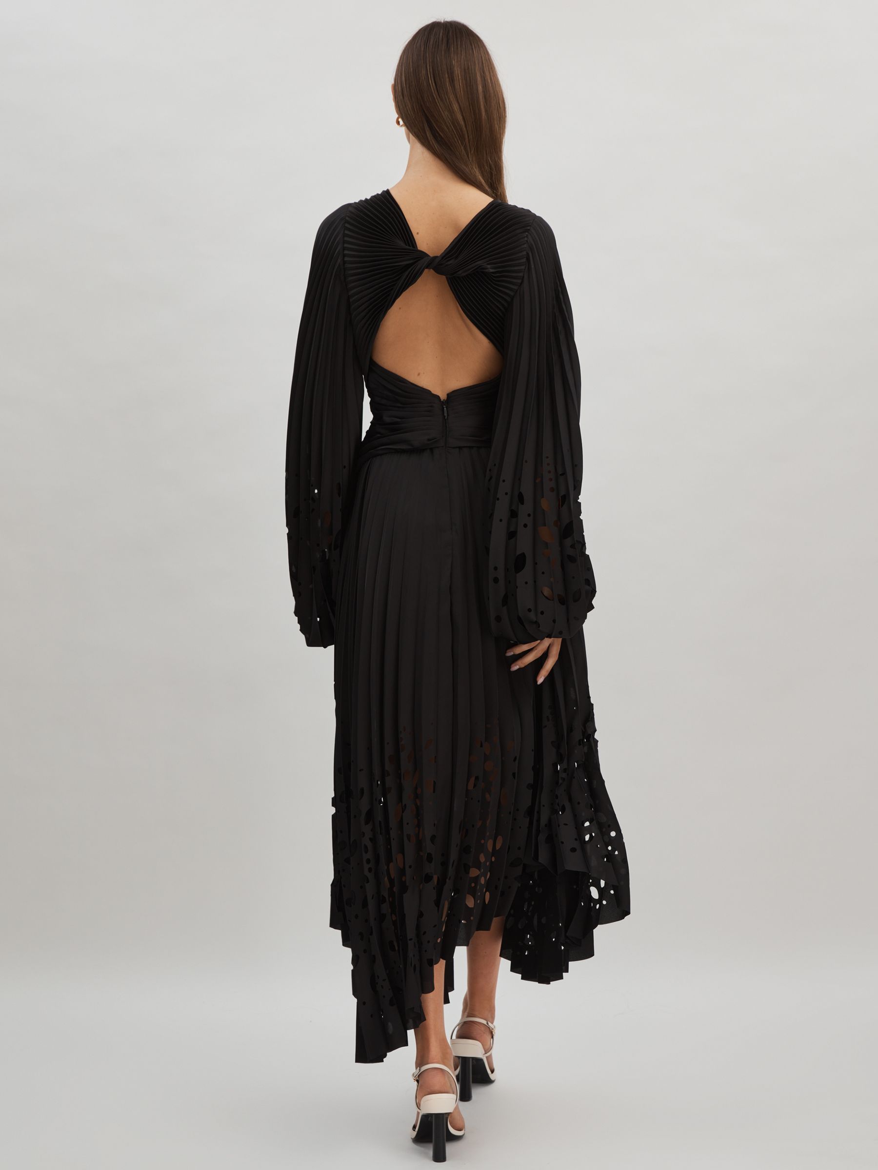Acler Balloon Sleeve Midi Dress in Black