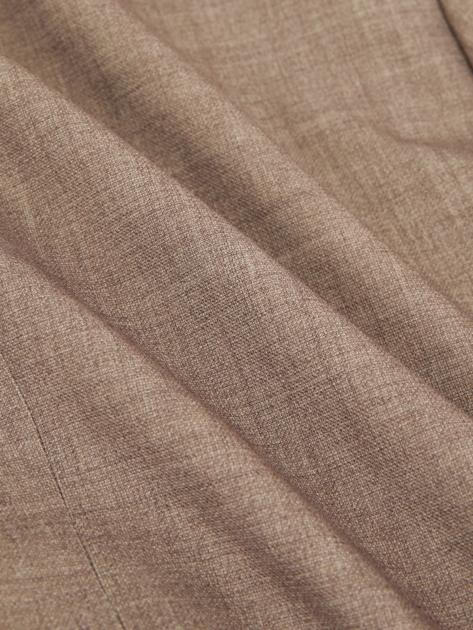 Single-Breasted Textured Blazer Slim-Fit With Wool in Brown