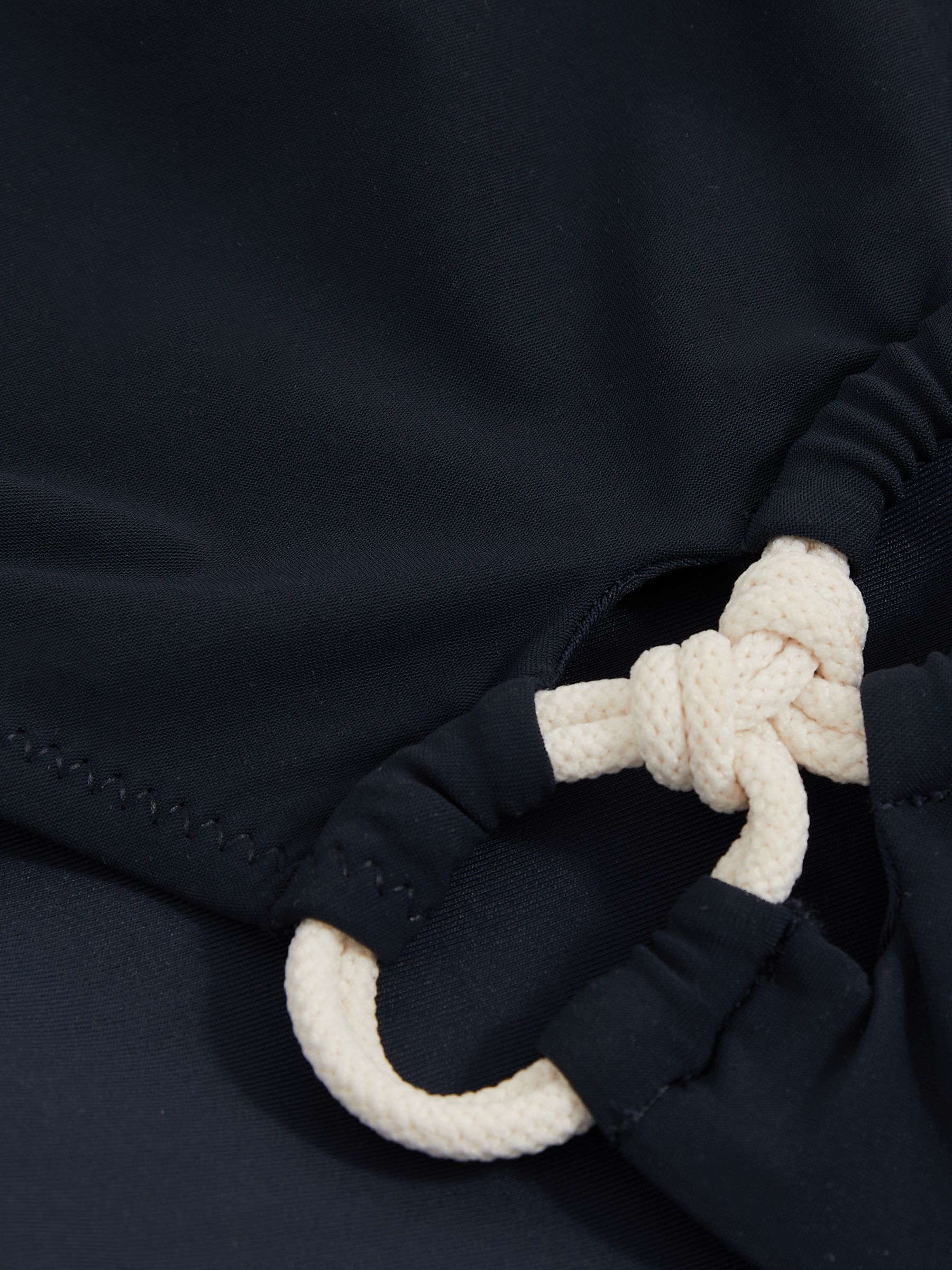 One-Shoulder Rope-Cord Swimsuit in Navy