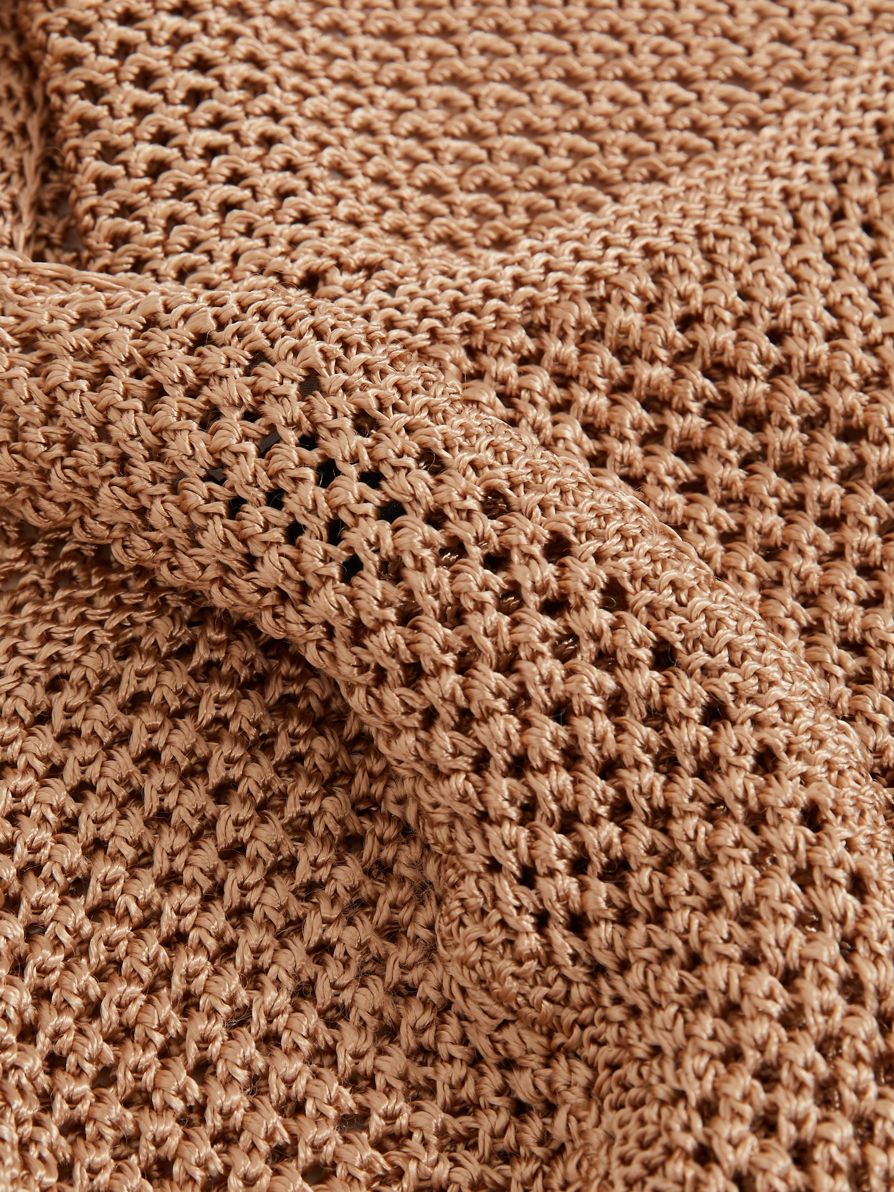 Atelier Open-Knit Halterneck Top in Gold