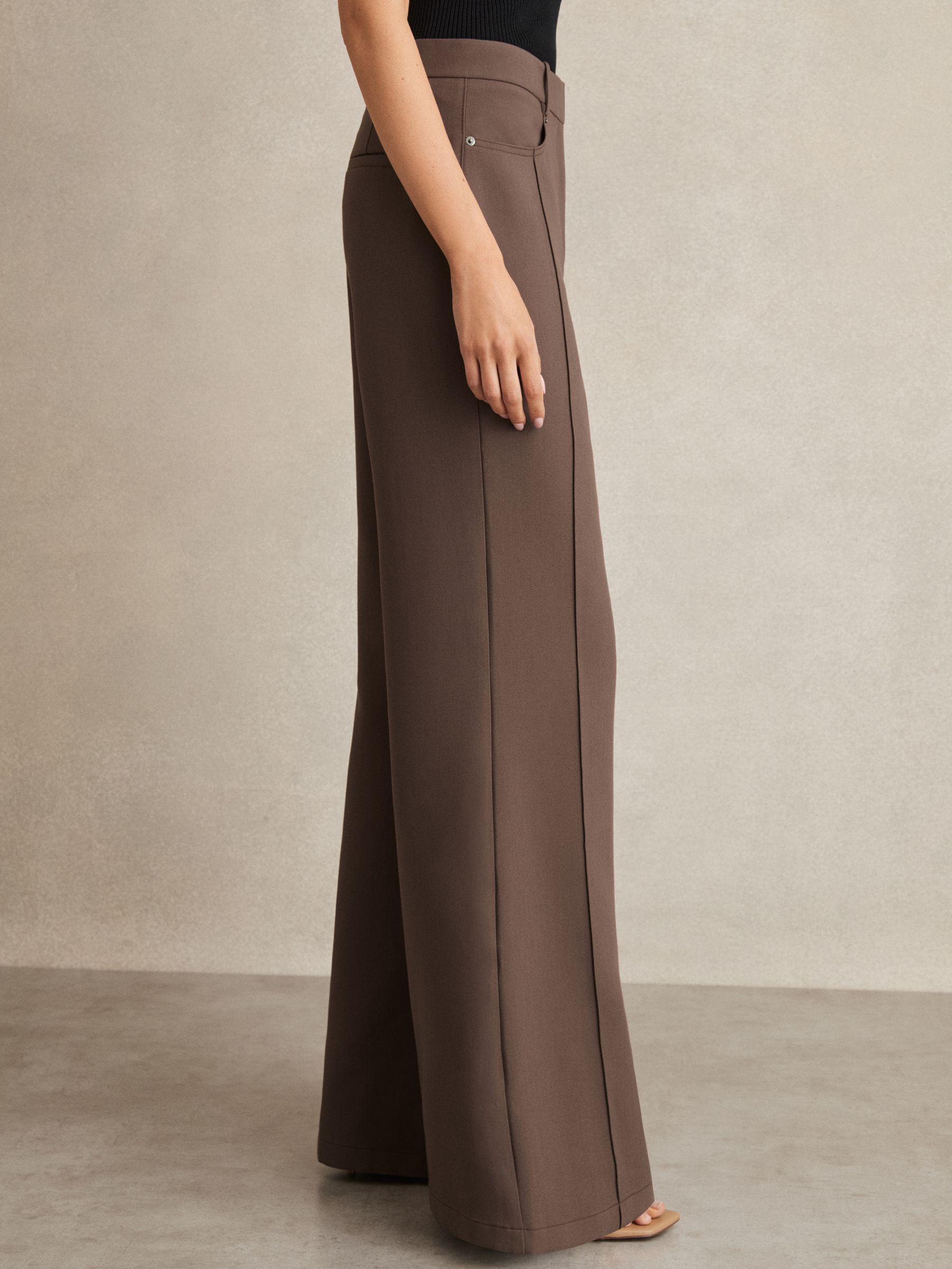 Palazzo Tailored Trousers in Mink Neutral