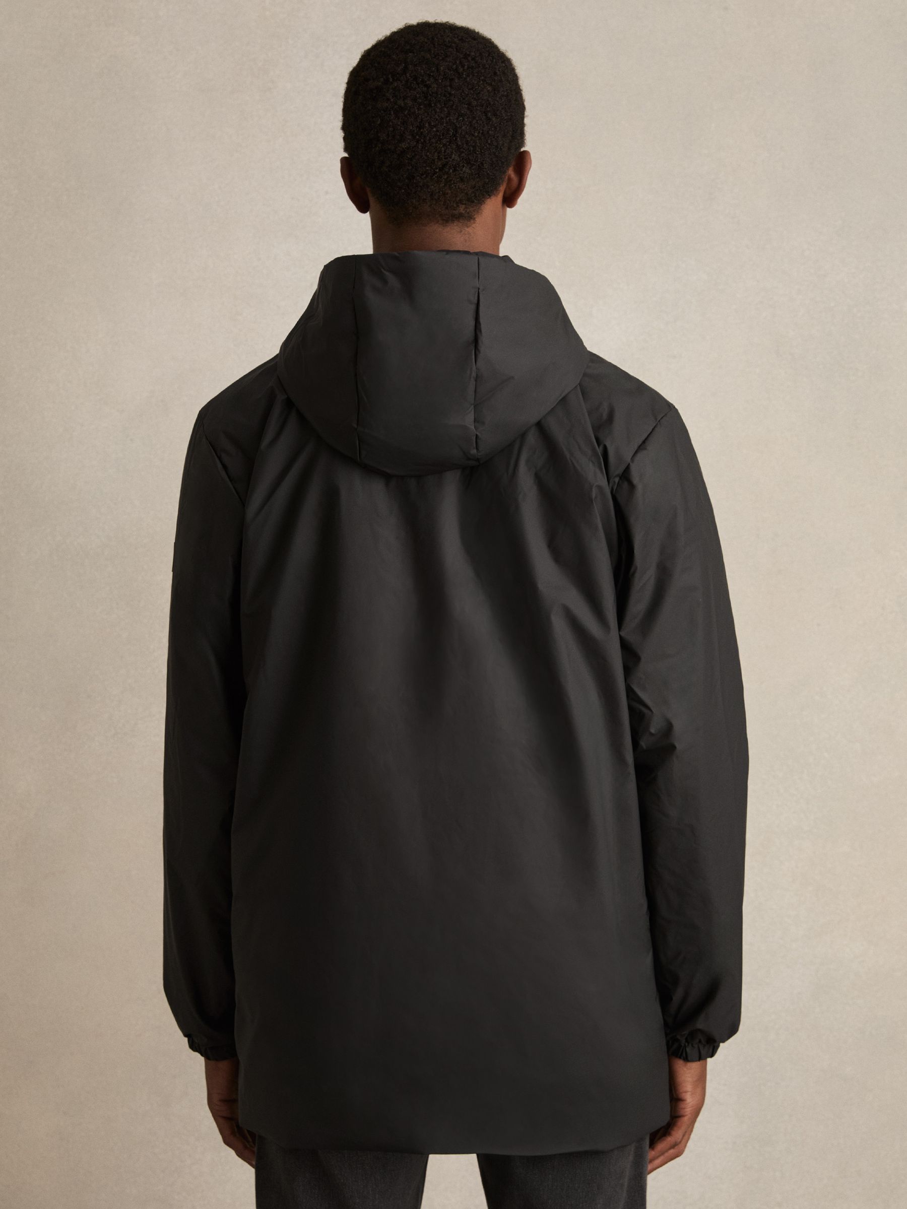 Rains Long Insulated Cargo Jacket in Black