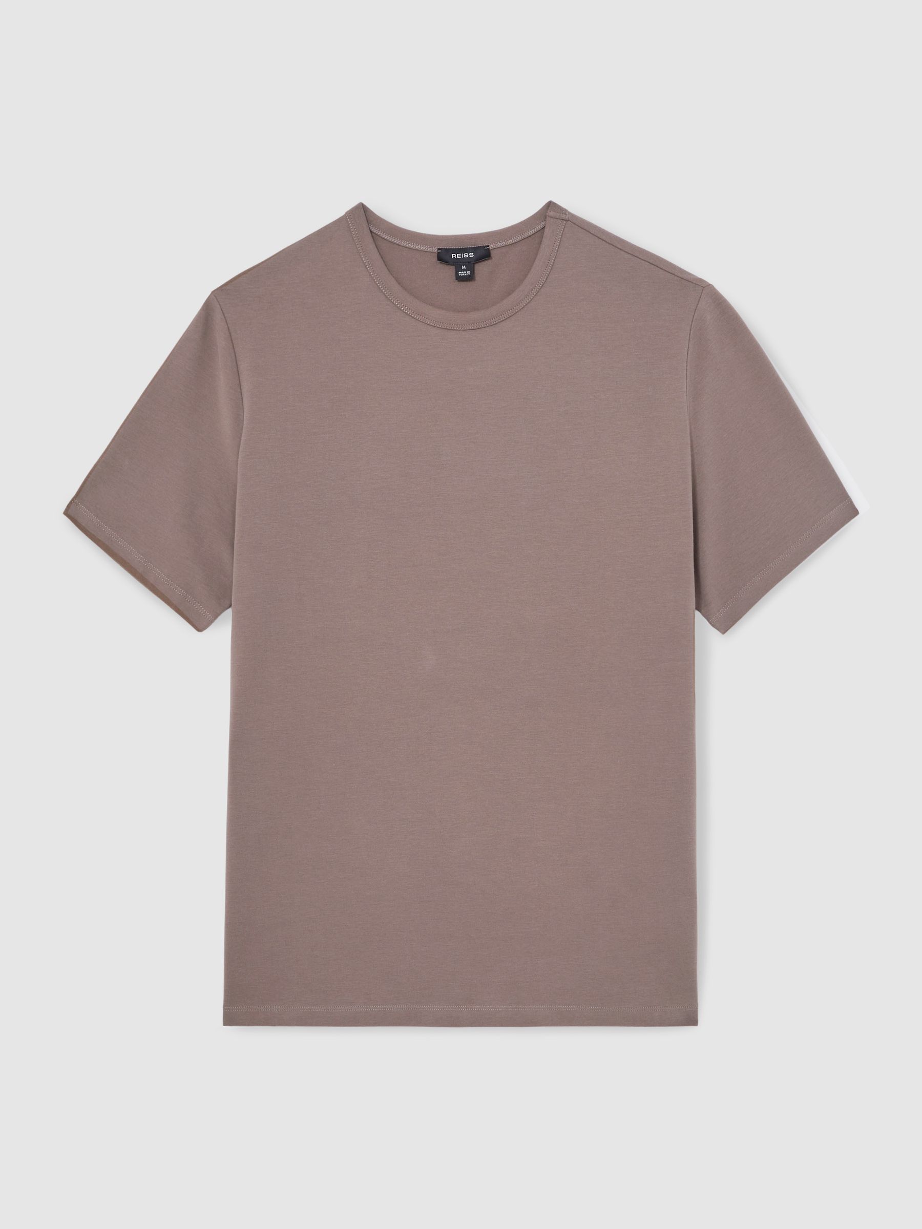 Stretch-Cotton Crew-Neck T-Shirt in Taupe Brown