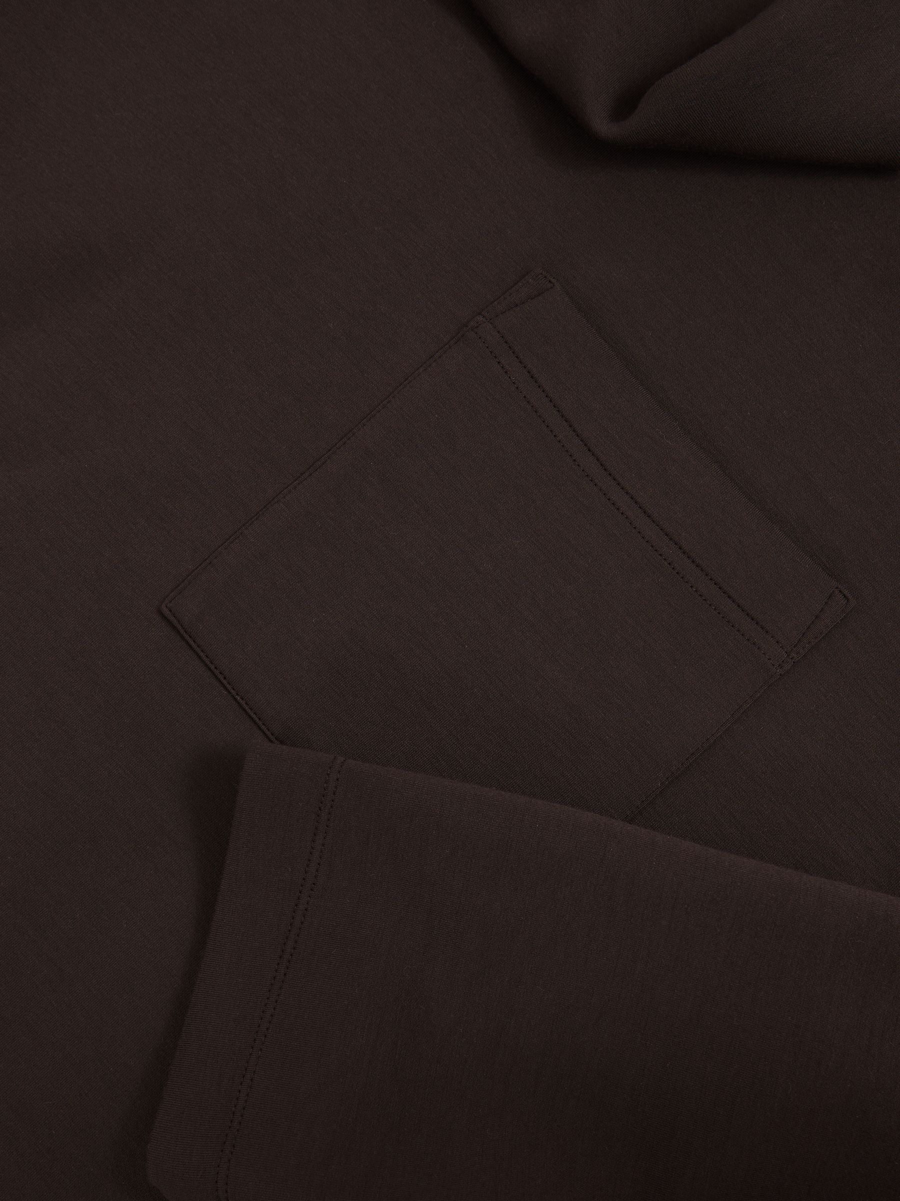 Interlock-Jersey Funnel-Neck Sweatshirt in Dark Chocolate Brown