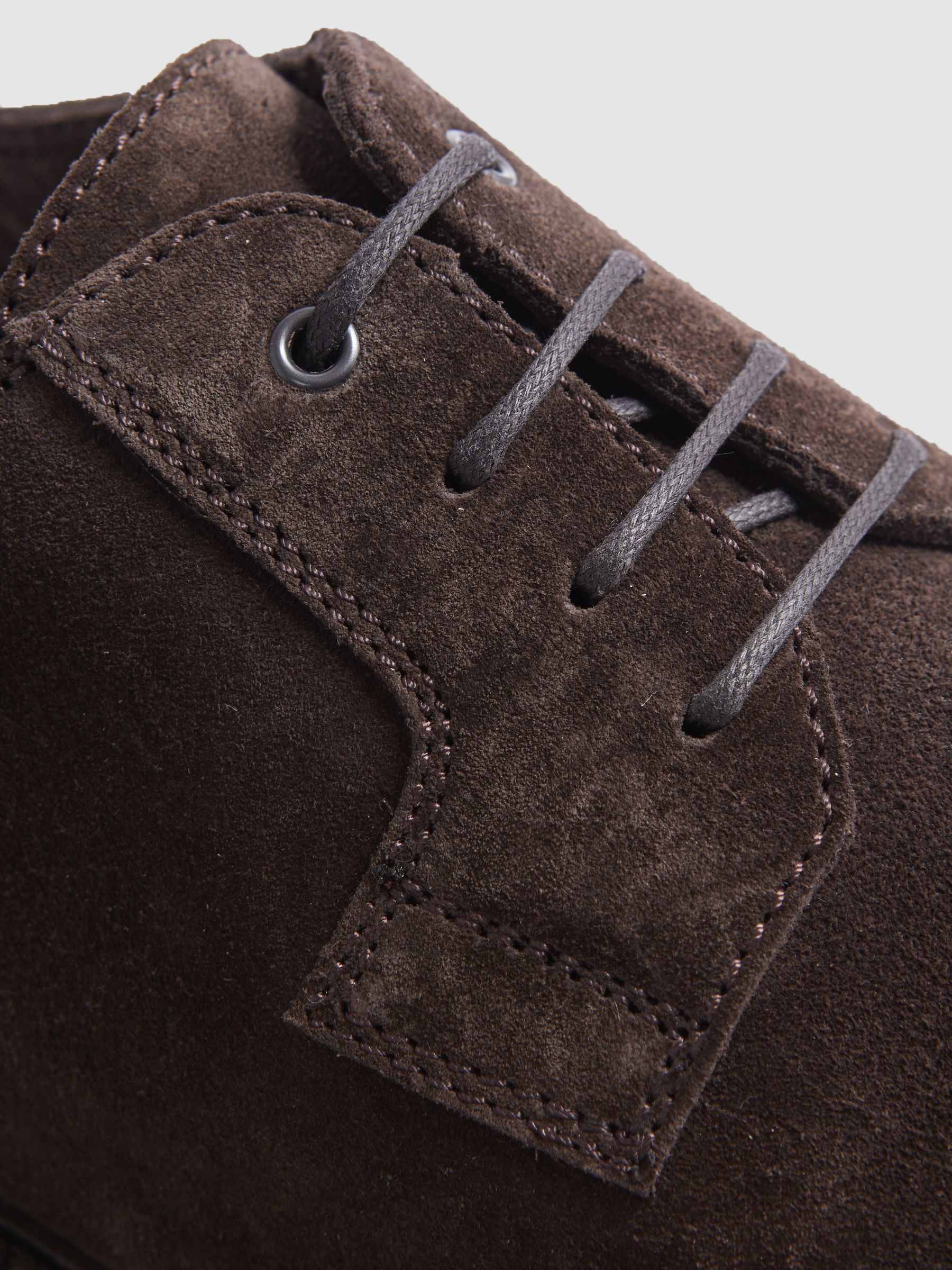 Harrys London Suede Lace-Up Shoes in Dark Brown