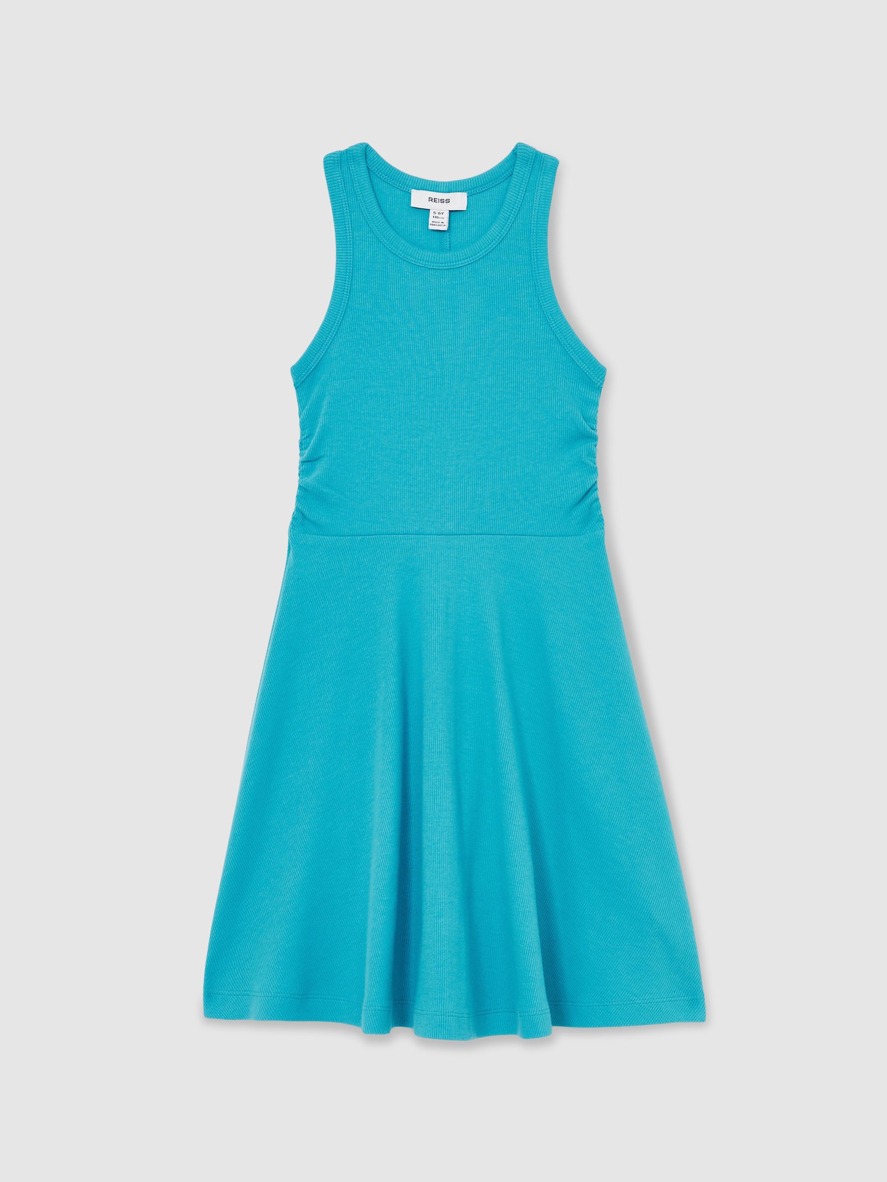 4-9 yrs Jersey Ruched Skater Dress in Teal