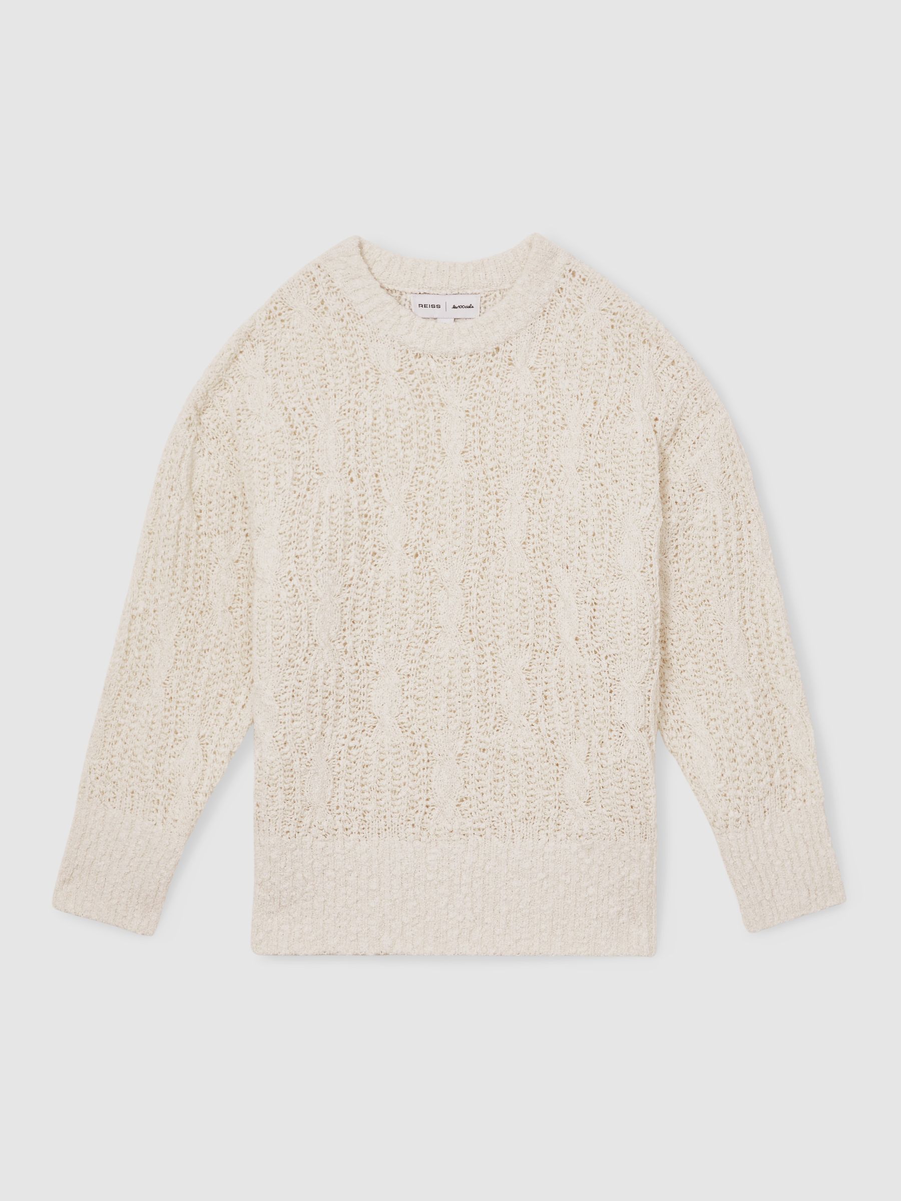 Reiss | Les 100 Ciels Bouclé Jumper in Ivory