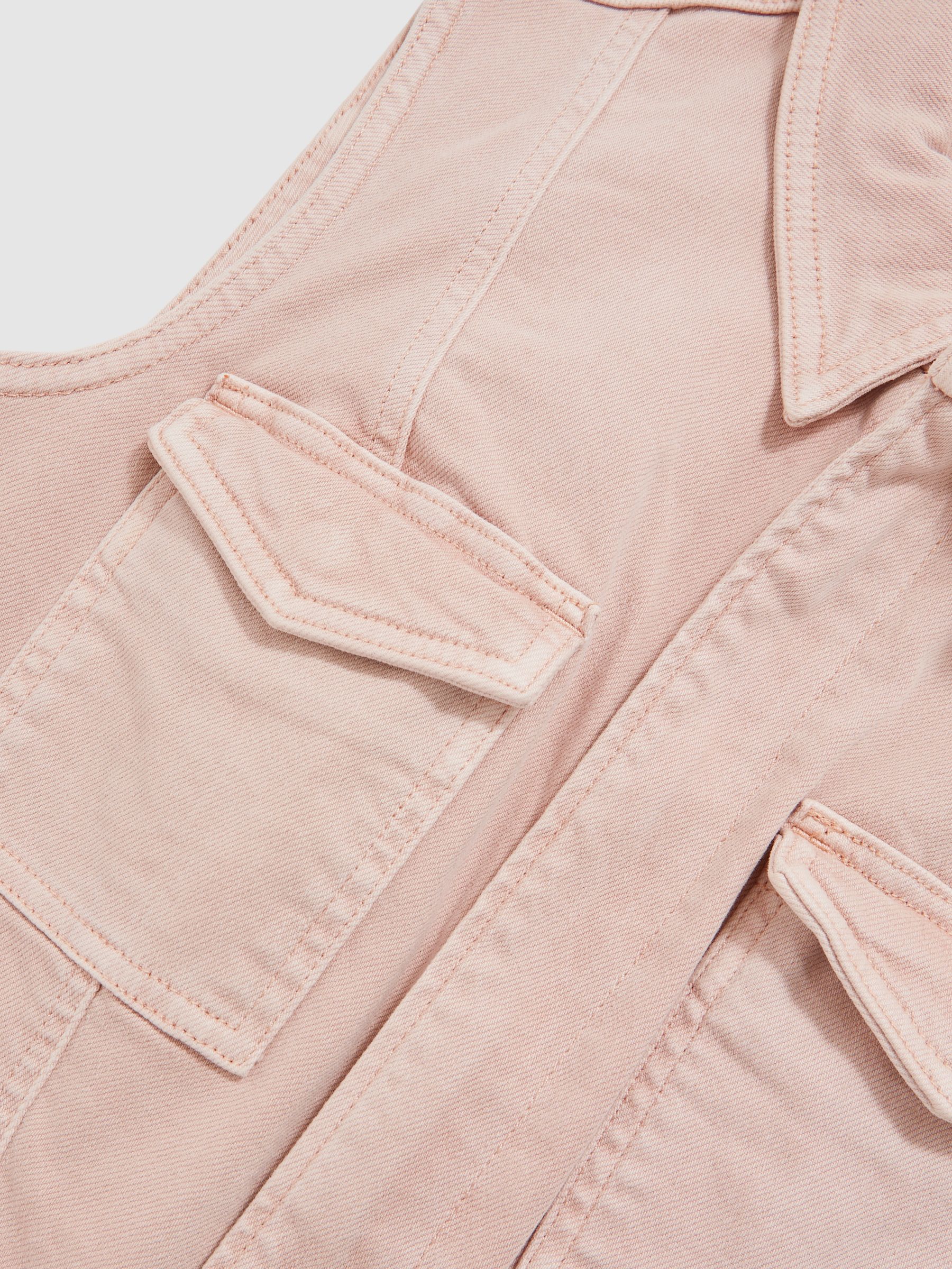 Good American Denim Zipped Mini Dress in Petal Pink