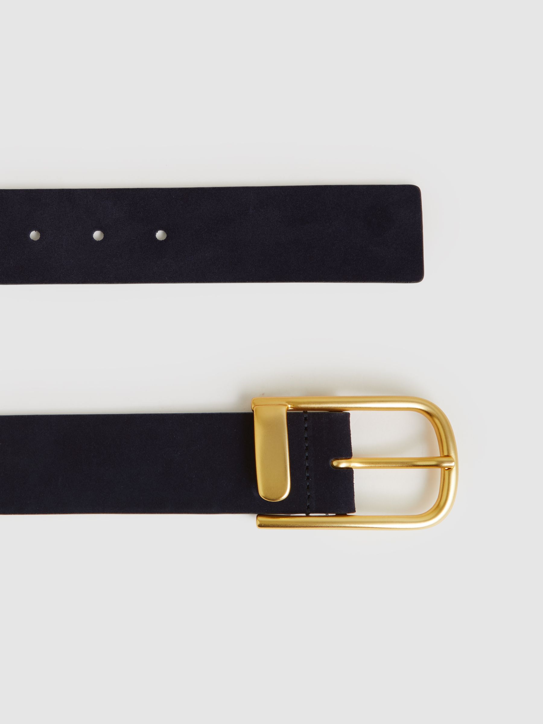 Suede Half Keeper Belt in Navy