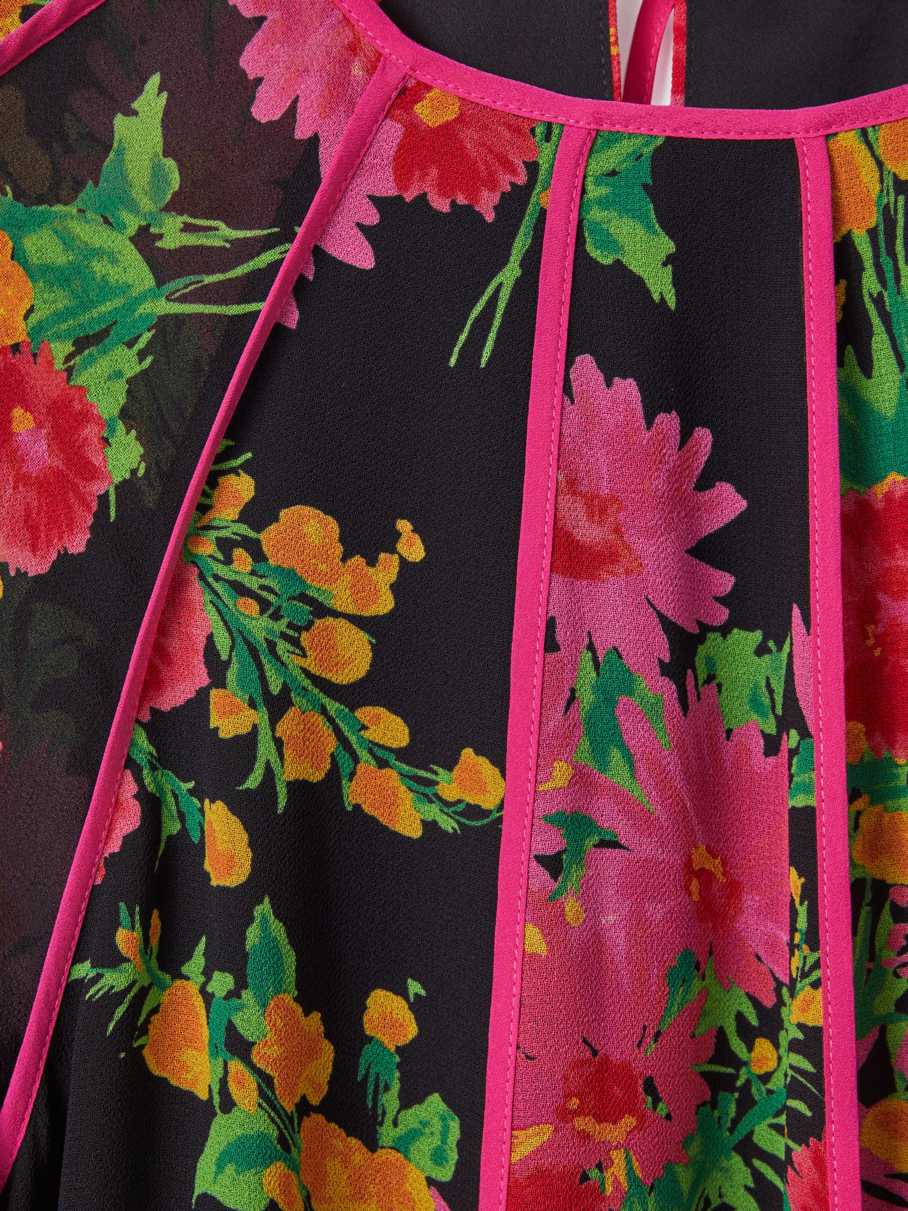 Florere Printed Flare Sleeve Blouse in Pink/Black