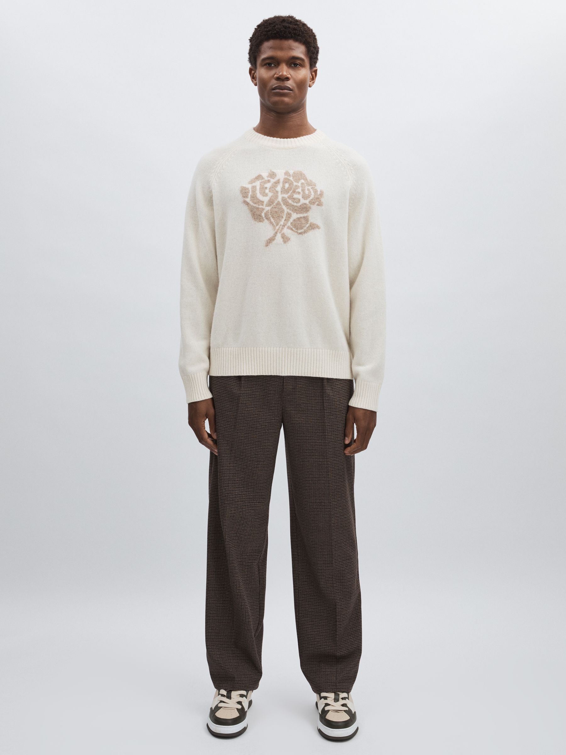 Les Deux Rose-Jacquard Jumper in Sand/Ivory